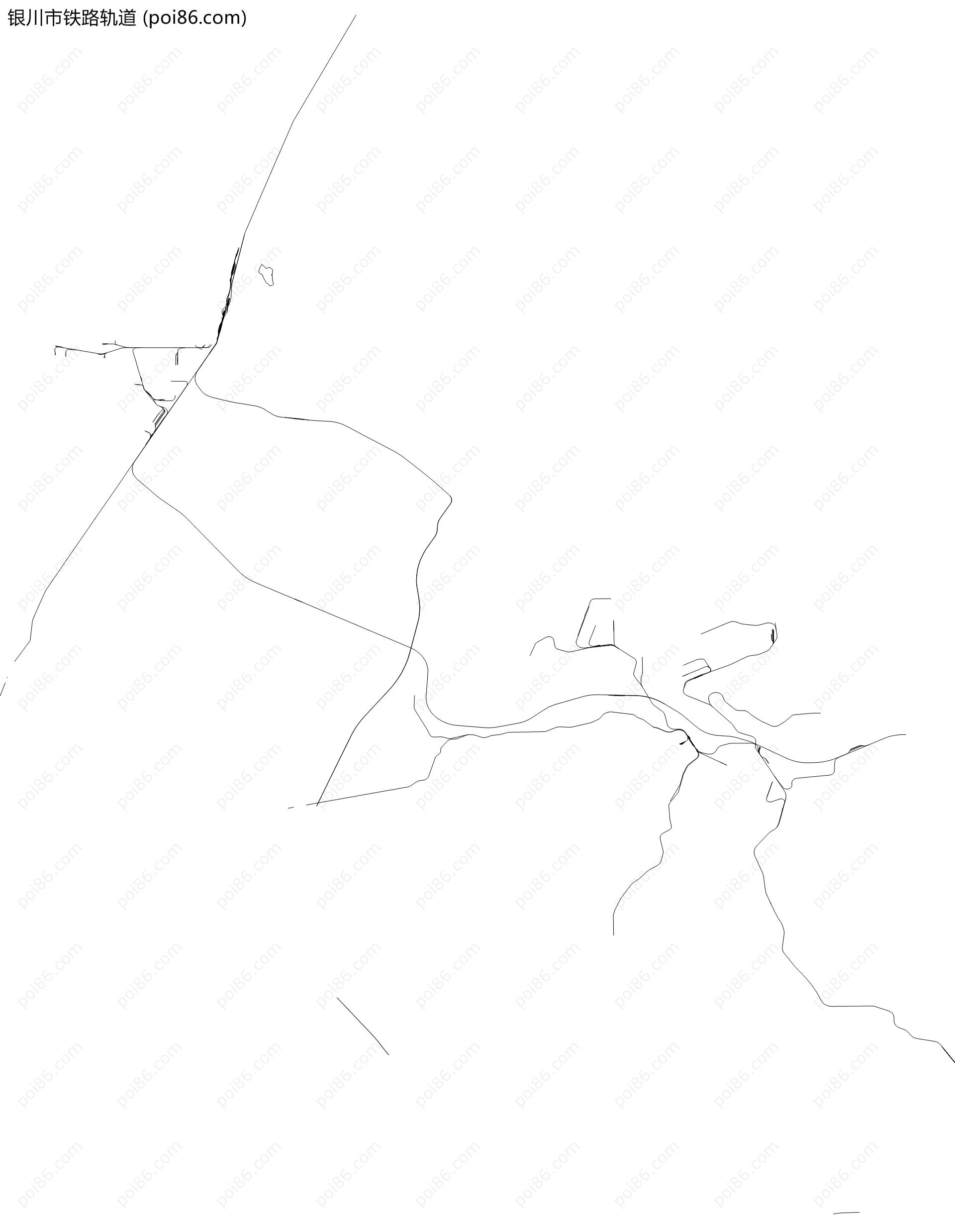 银川市铁路轨道地图