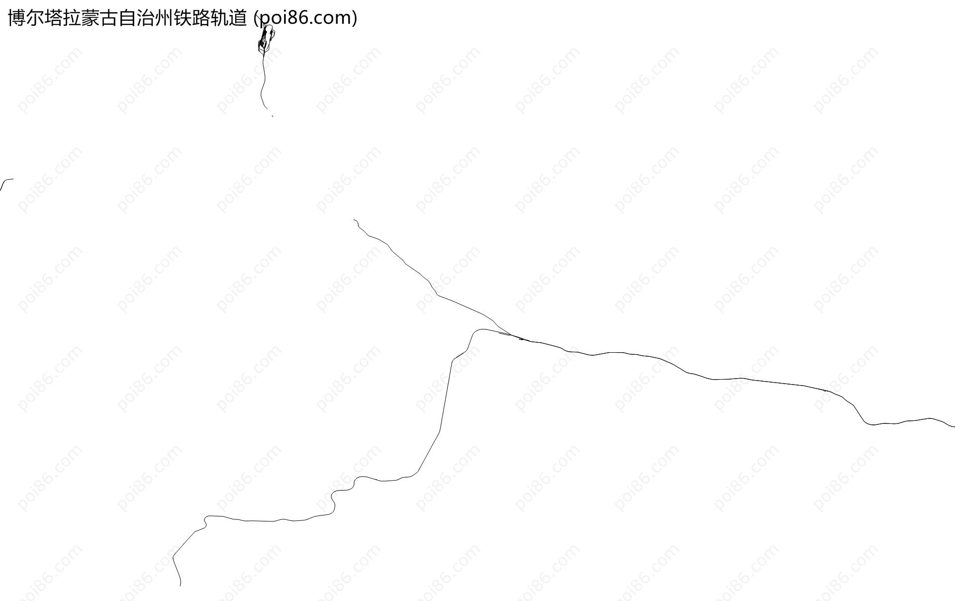 博尔塔拉蒙古自治州铁路轨道地图