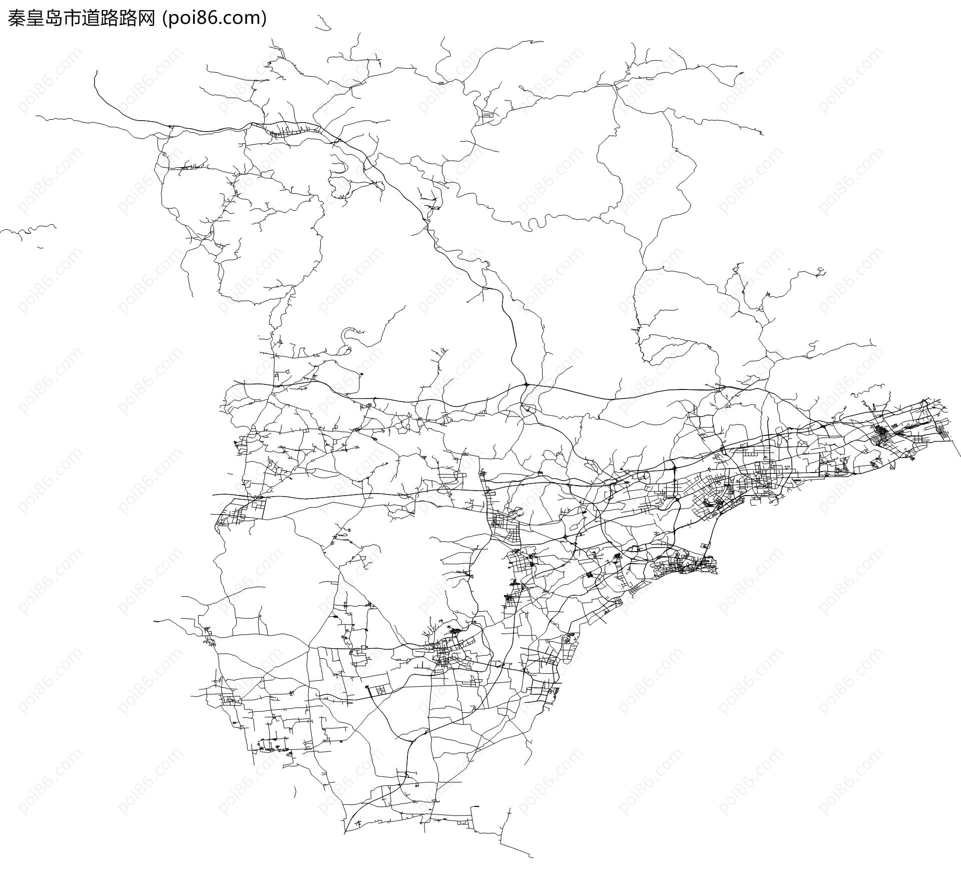 秦皇岛市道路路网地图