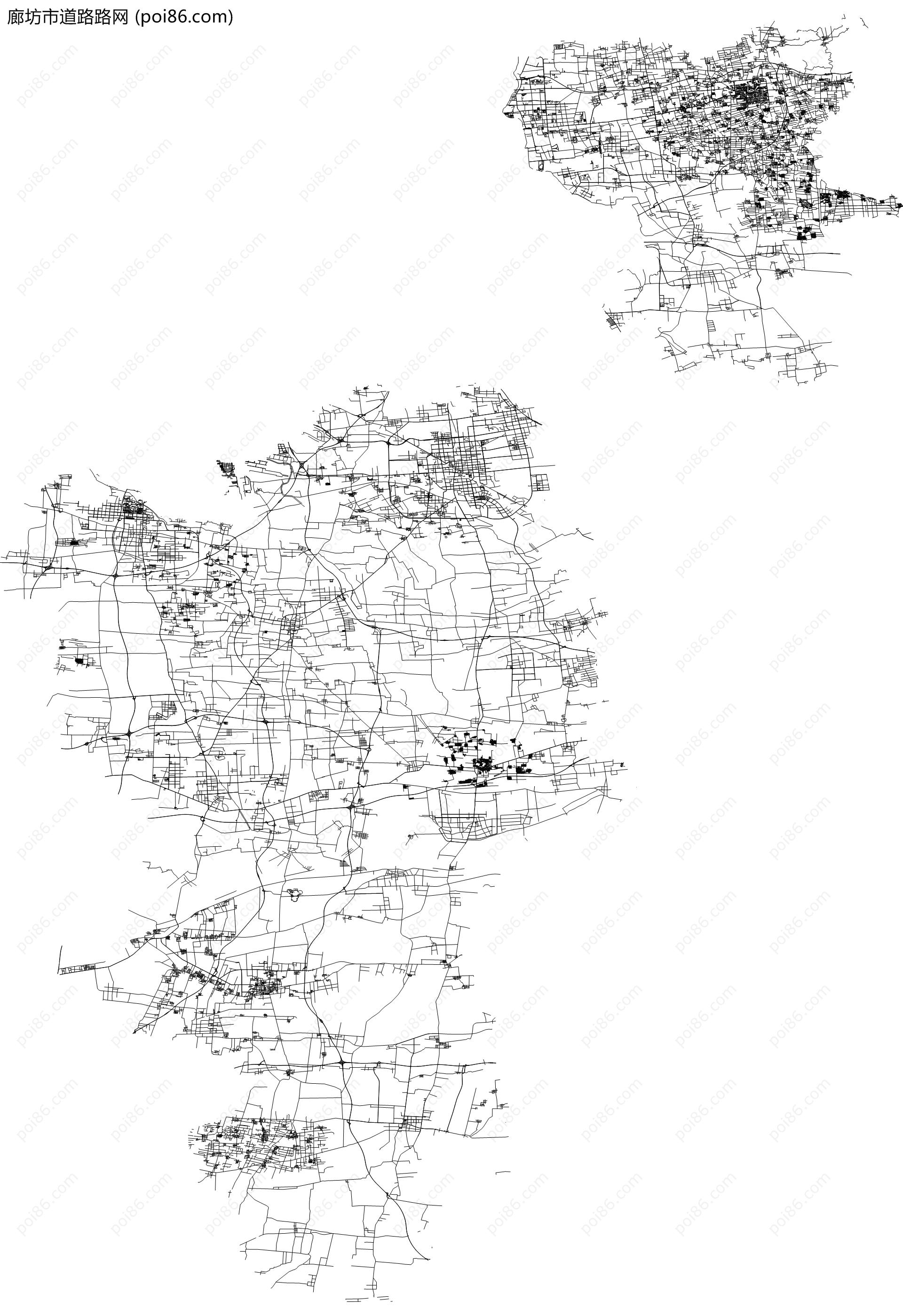 廊坊市道路路网地图