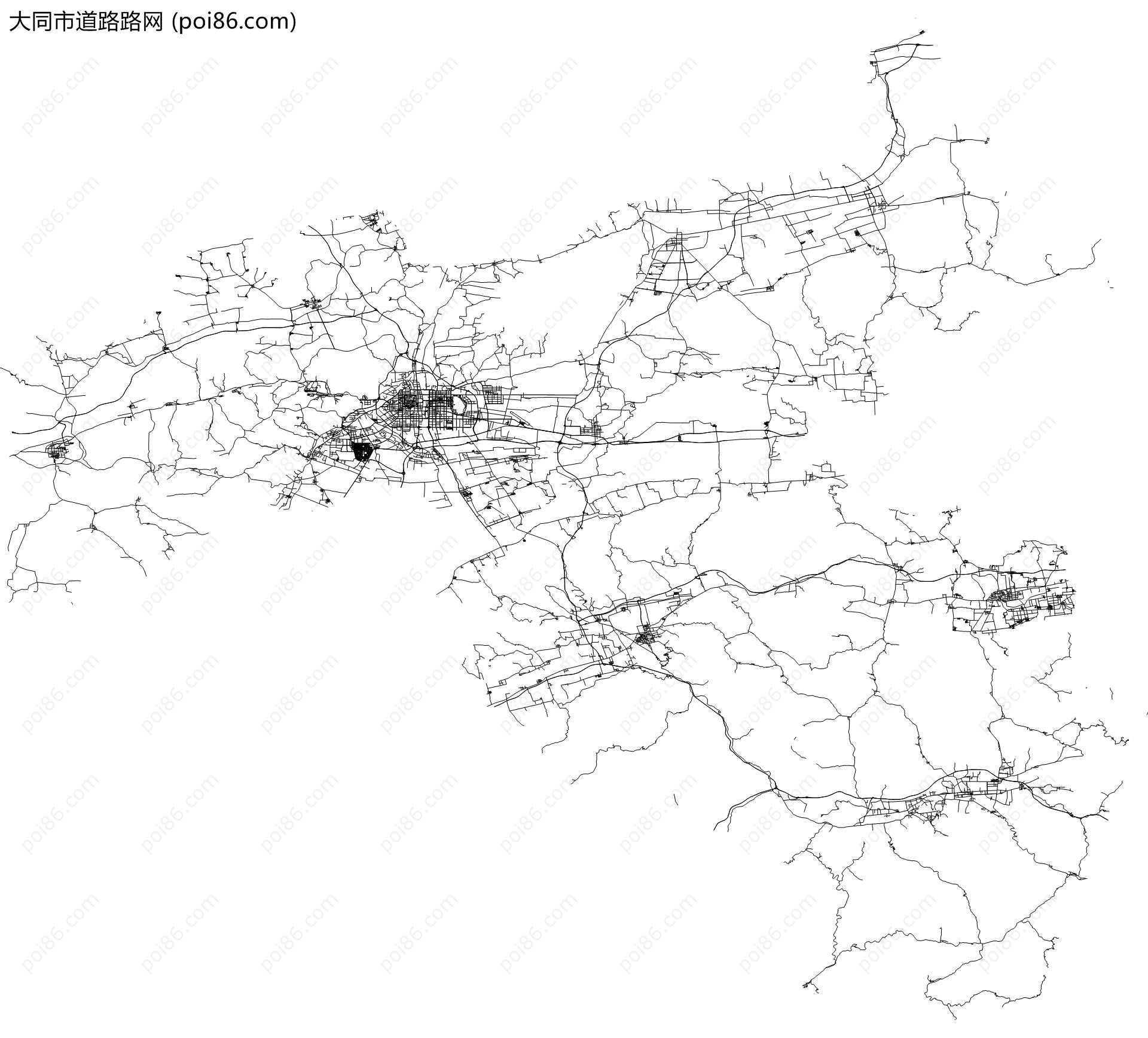 大同市道路路网地图