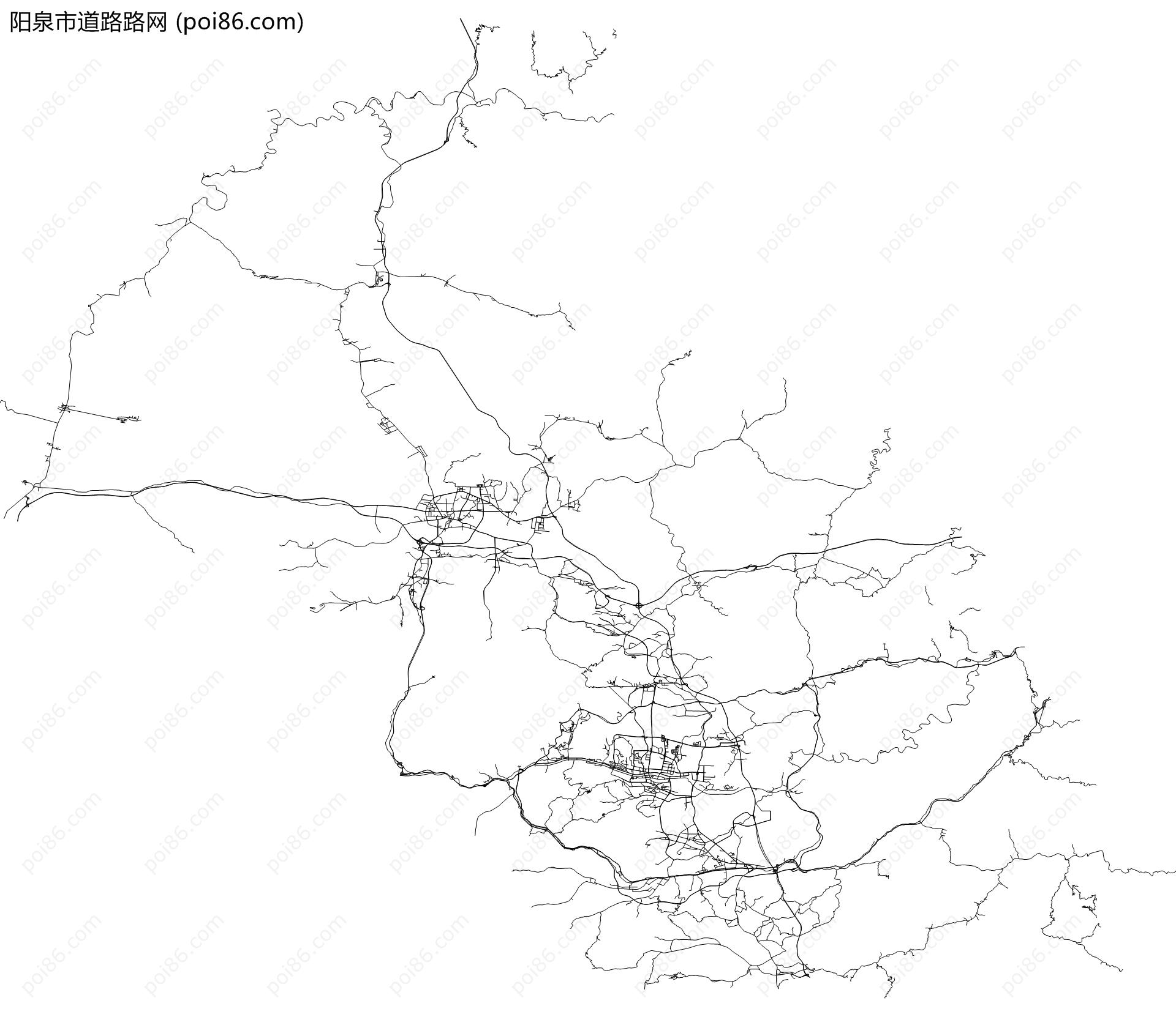 阳泉市道路路网地图