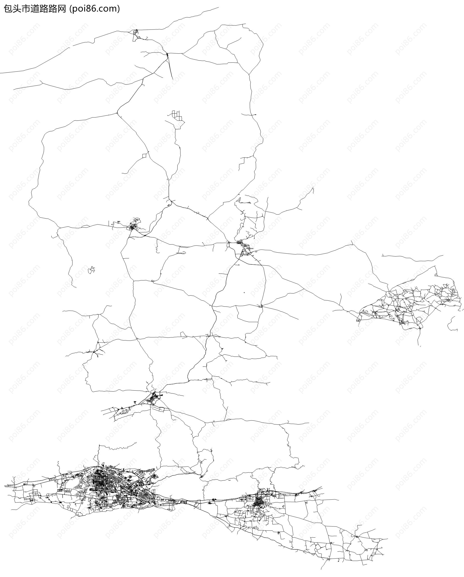 包头市道路路网地图