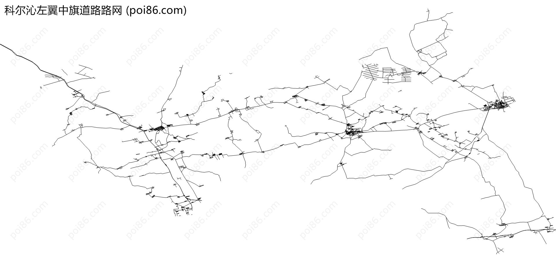 科尔沁左翼中旗道路路网地图