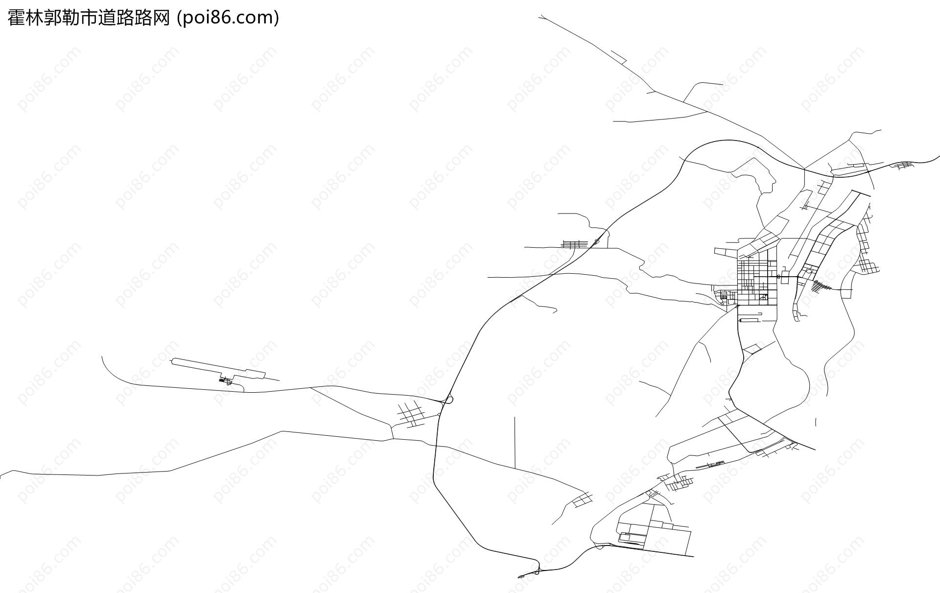霍林郭勒市道路路网地图