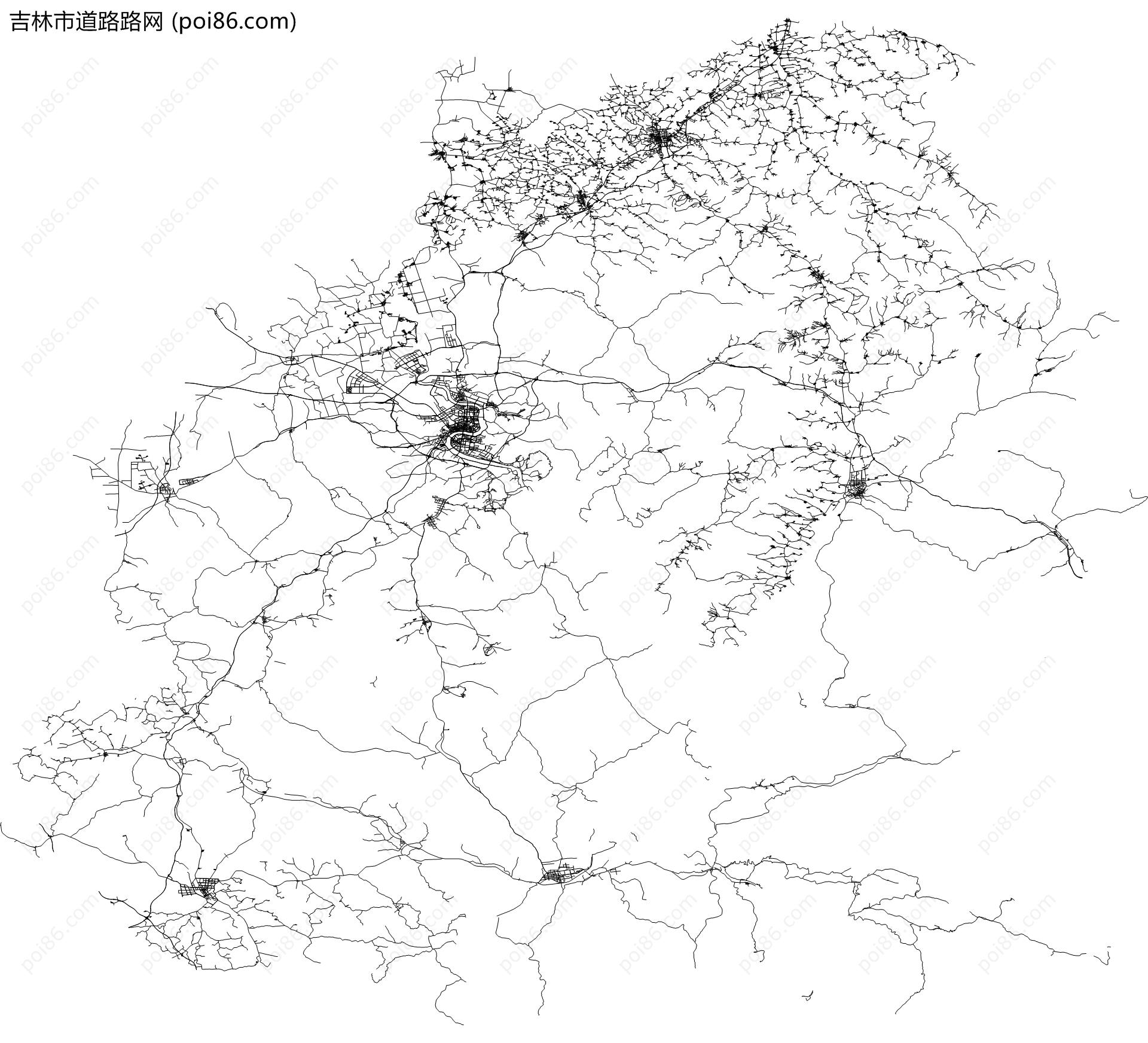 吉林市道路路网地图