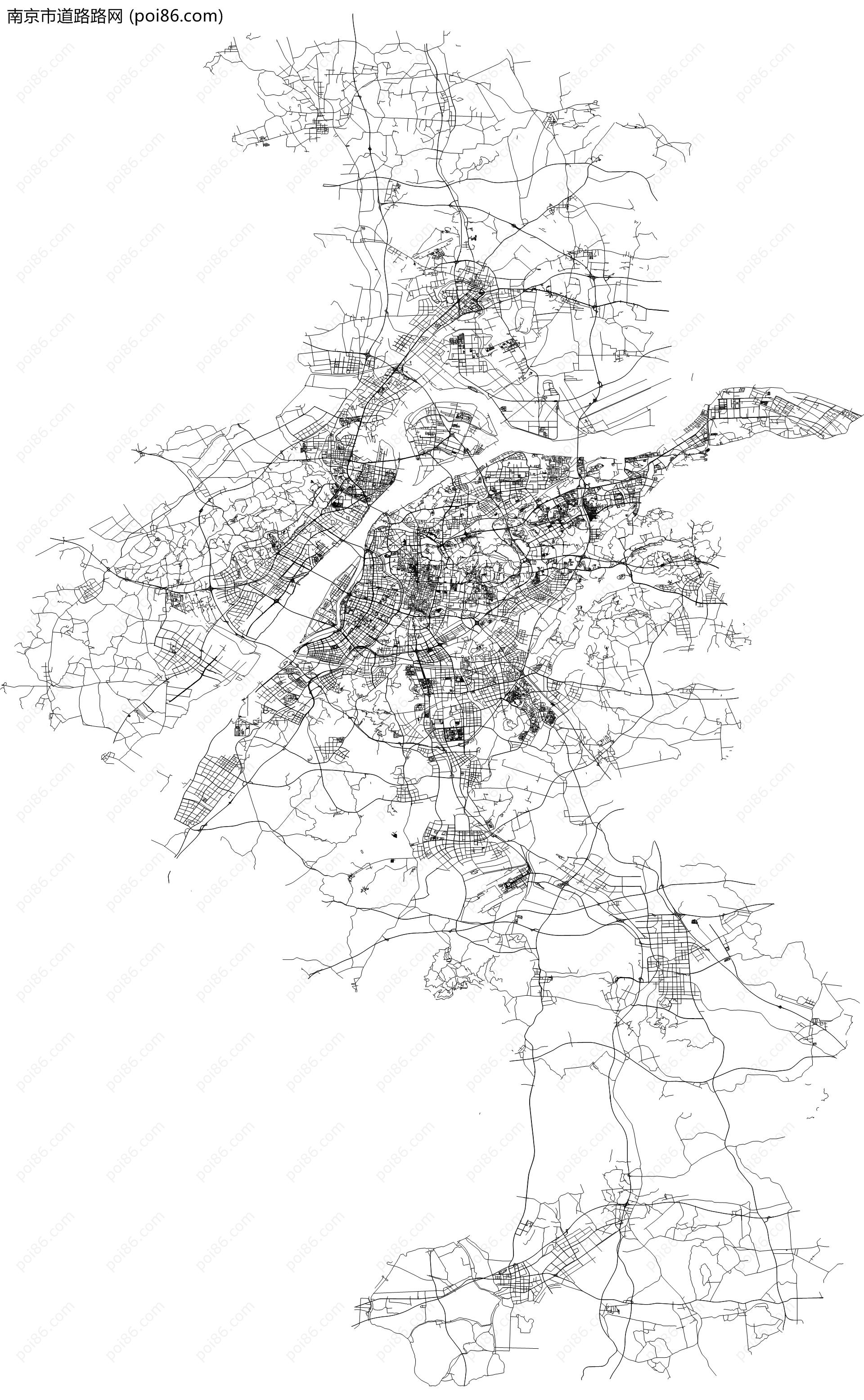 南京市道路路网地图