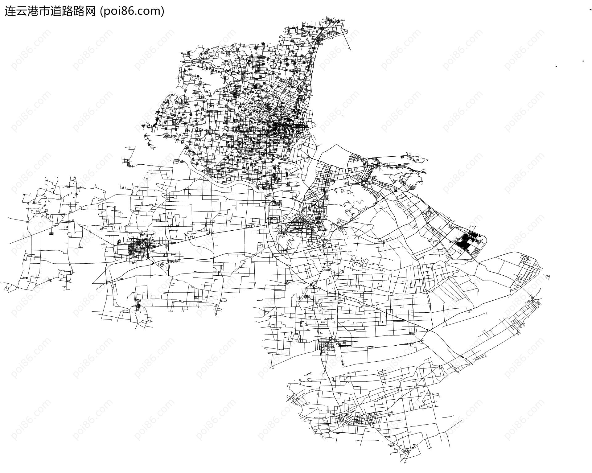 连云港市道路路网地图