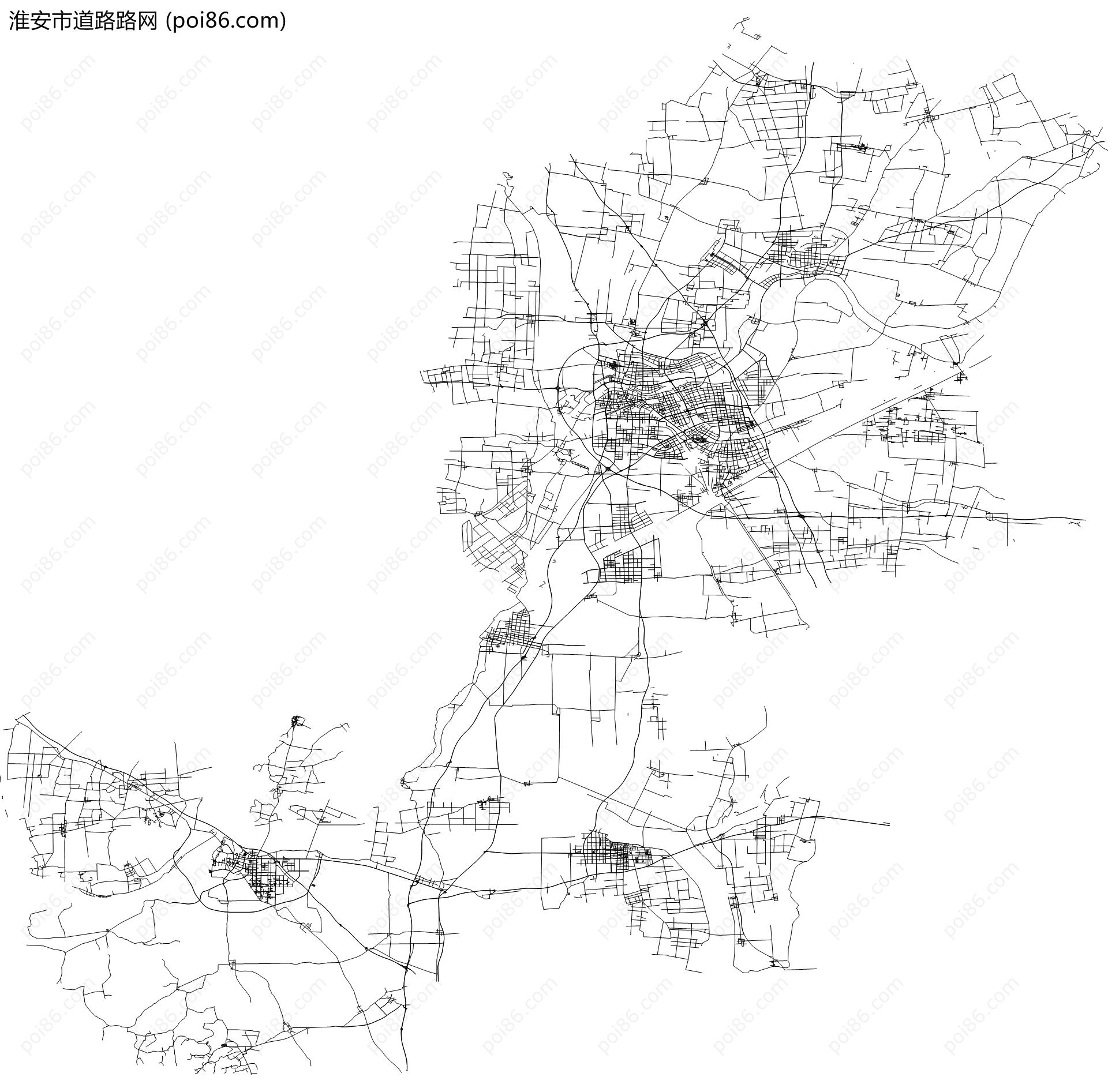 淮安市道路路网地图