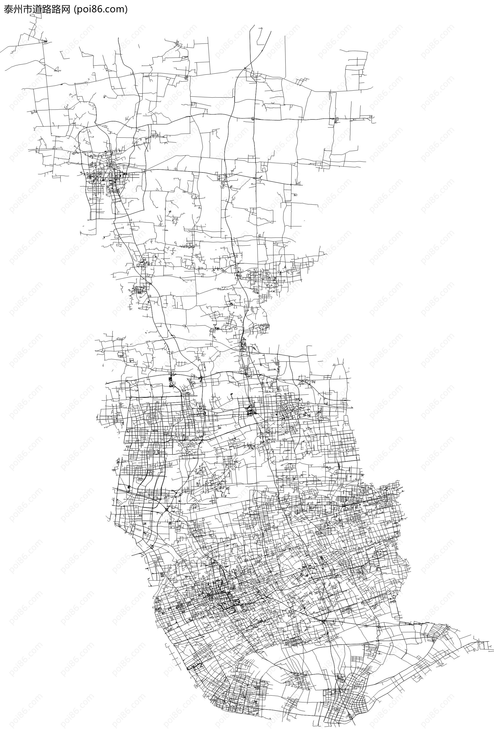 泰州市道路路网地图