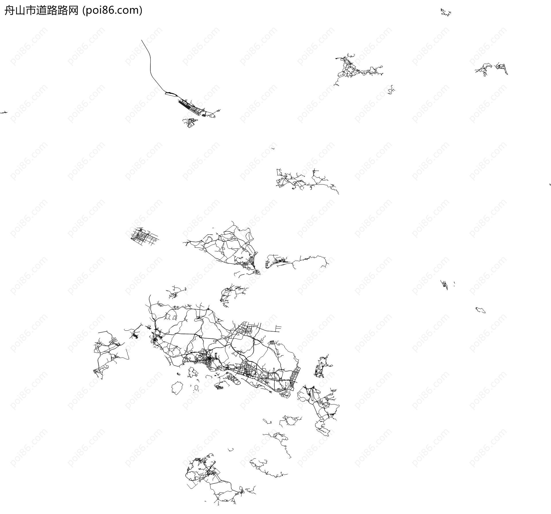 舟山市道路路网地图