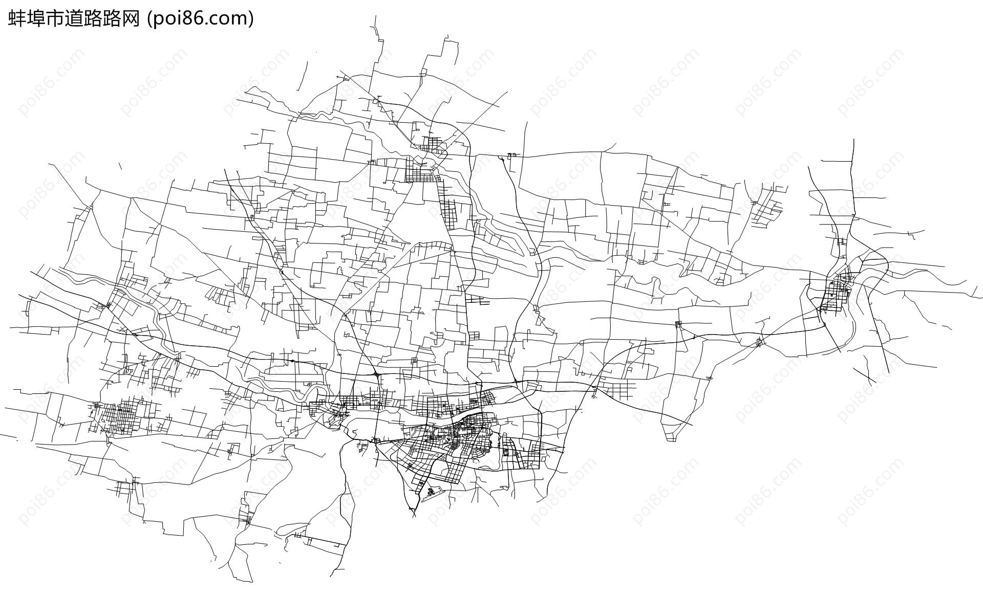 蚌埠市道路路网地图