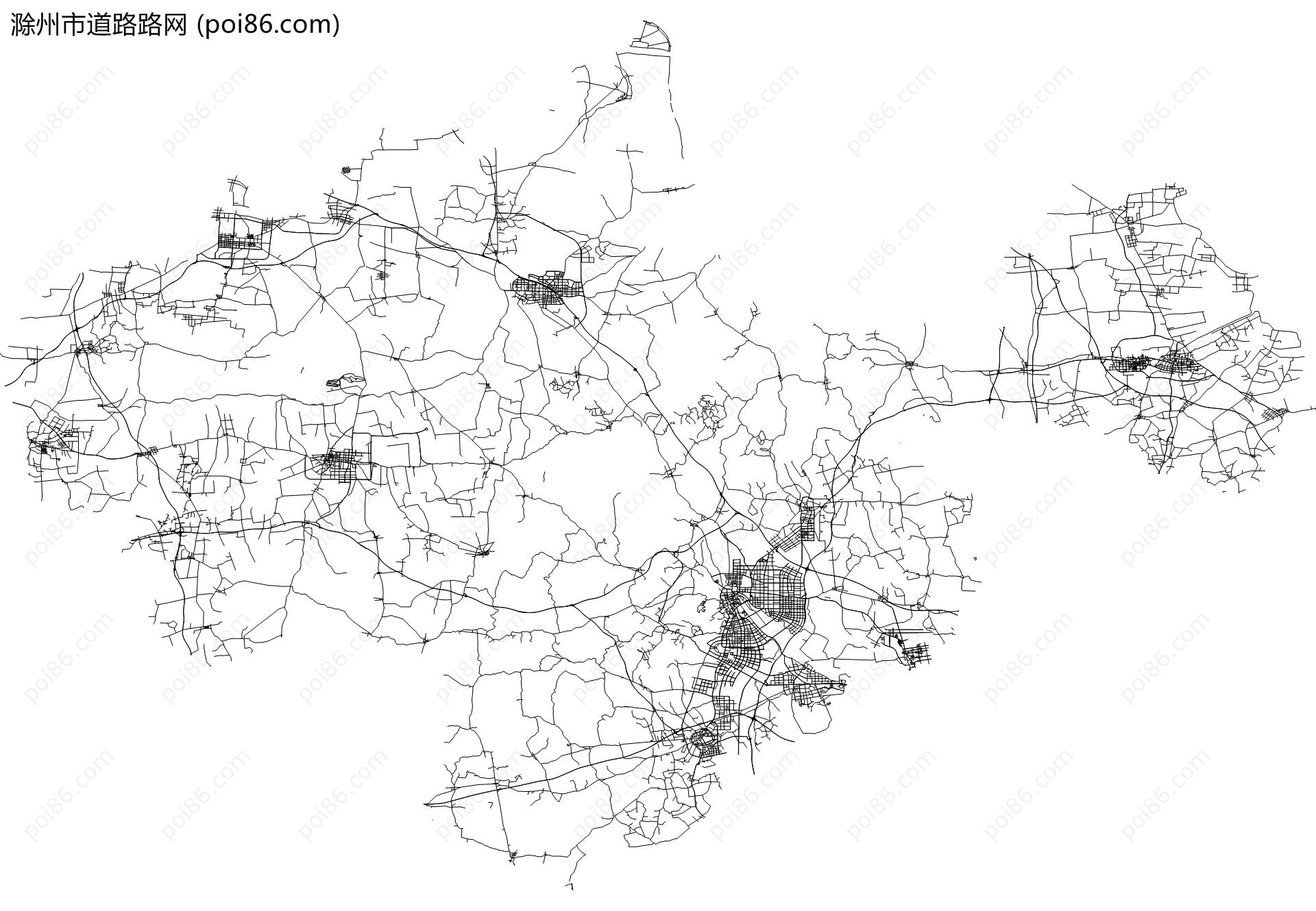 滁州市道路路网地图