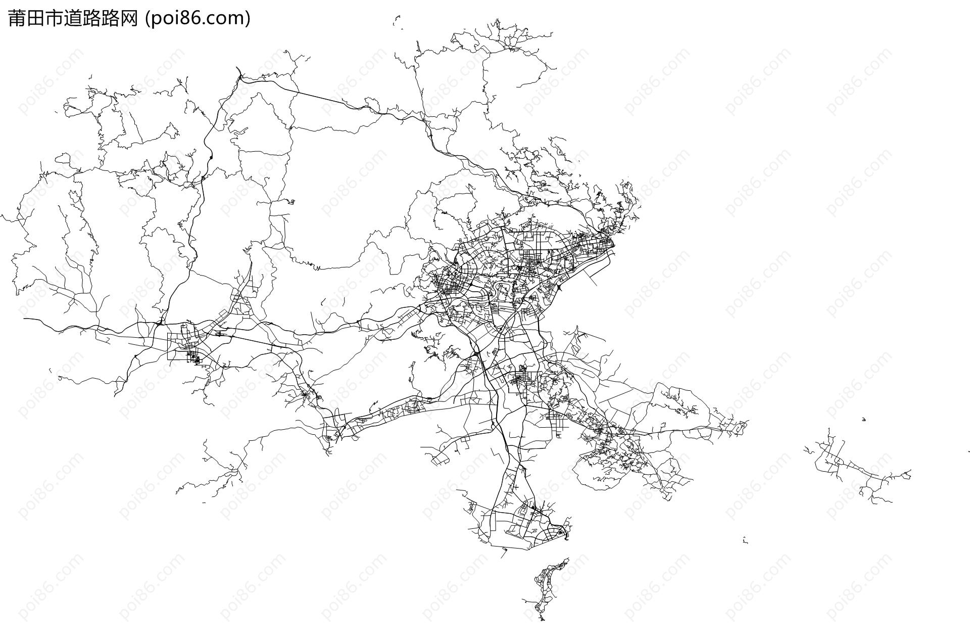 莆田市道路路网地图