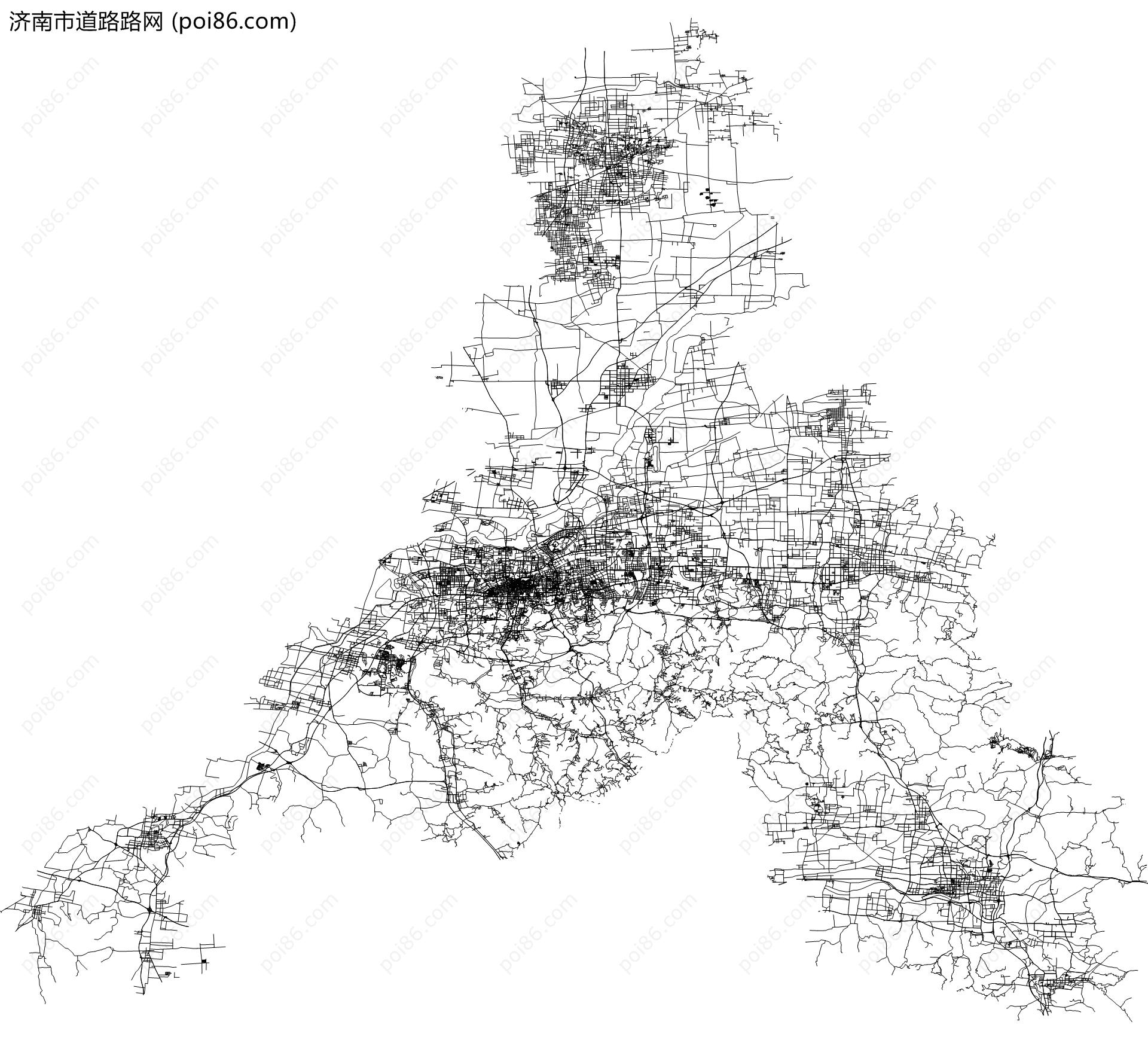 济南市道路路网地图