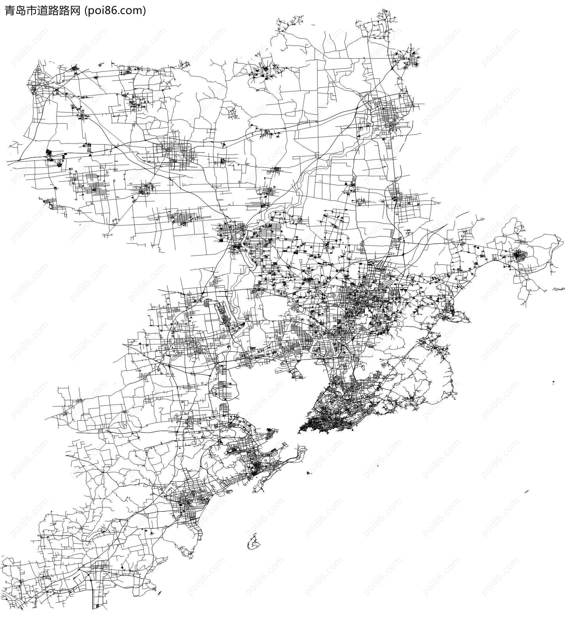 青岛市道路路网地图
