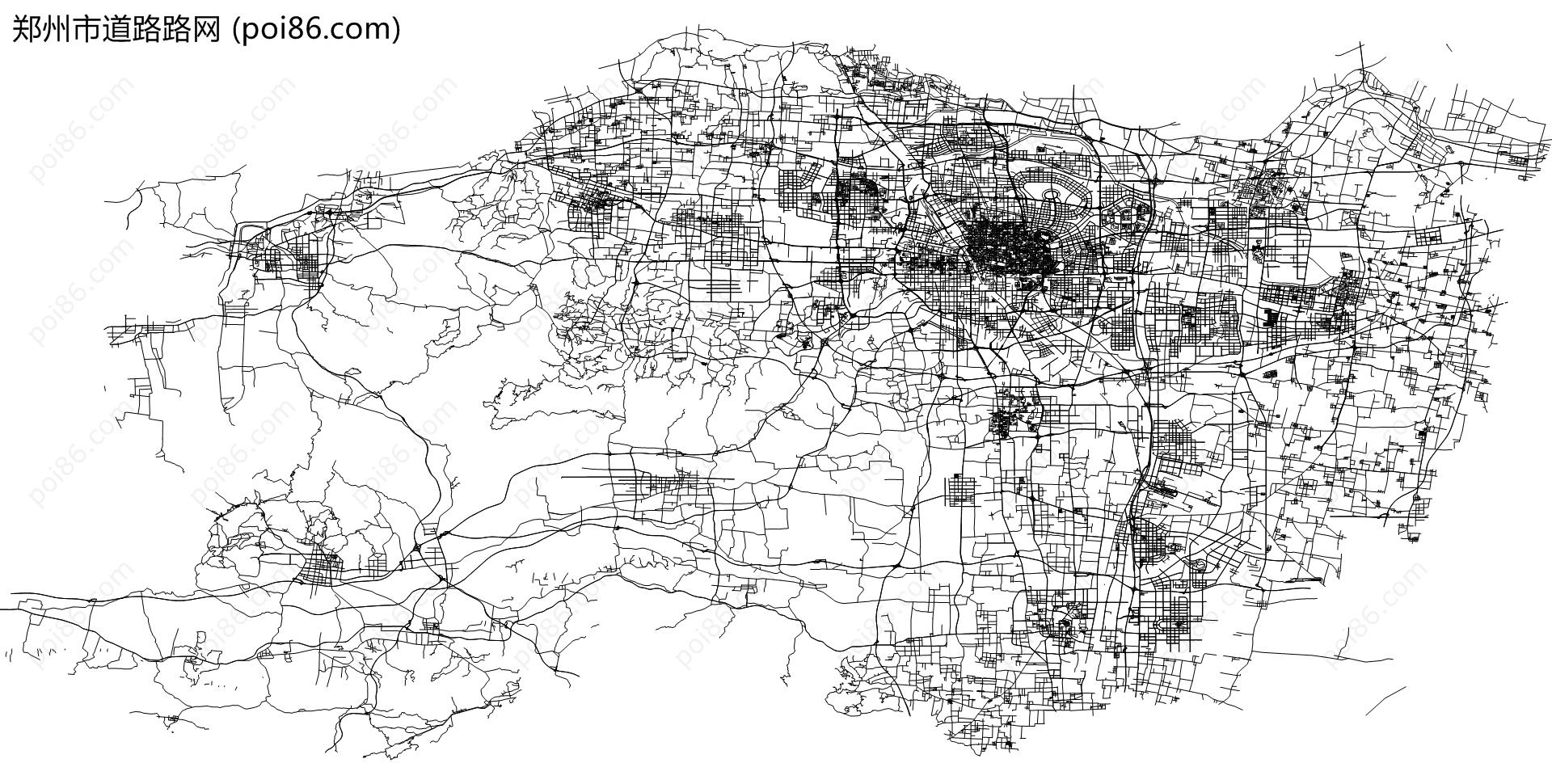 郑州市道路路网地图