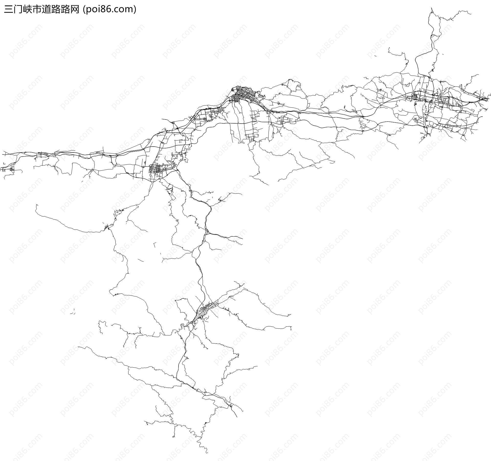 三门峡市道路路网地图