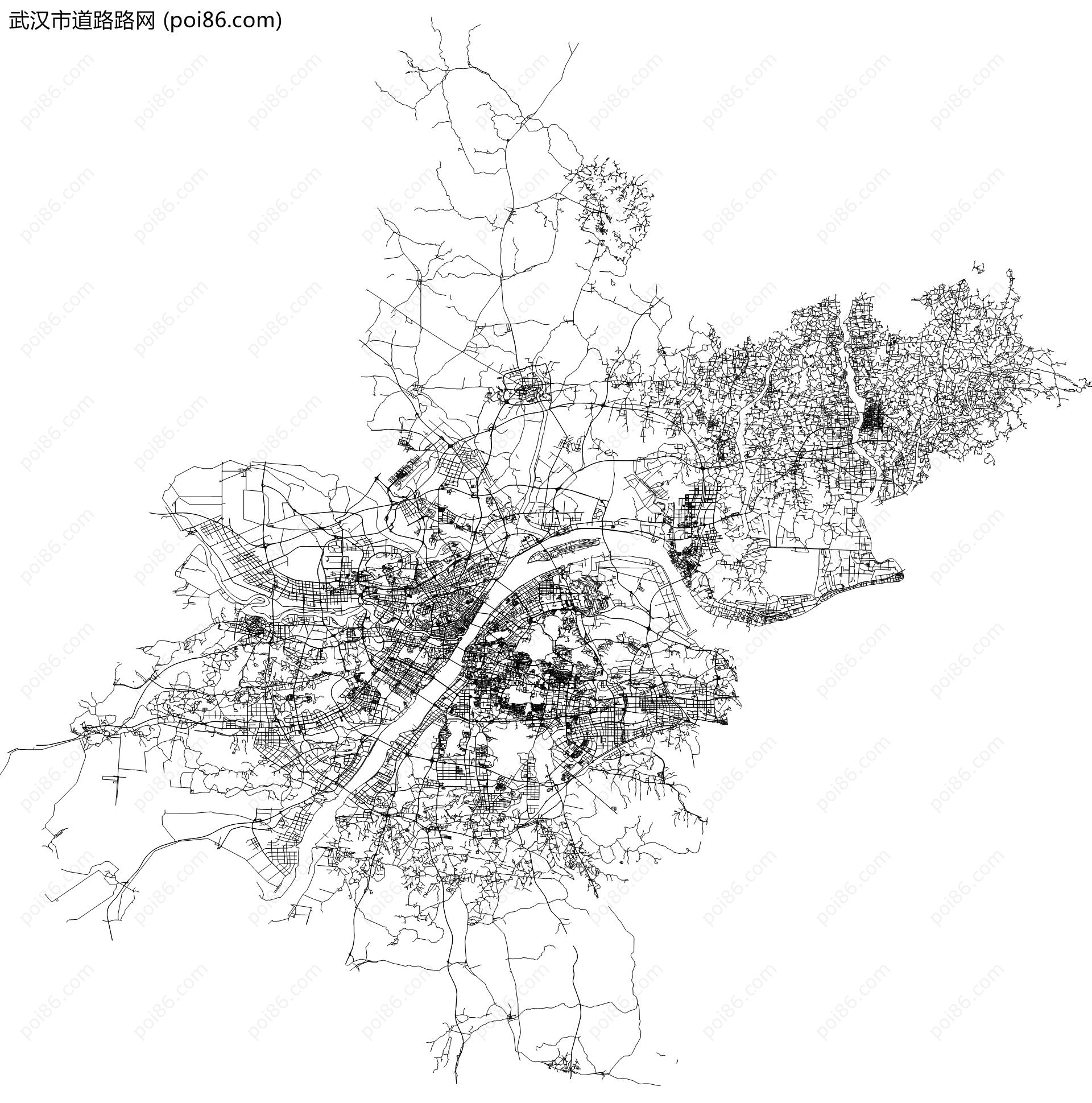 武汉市道路路网地图