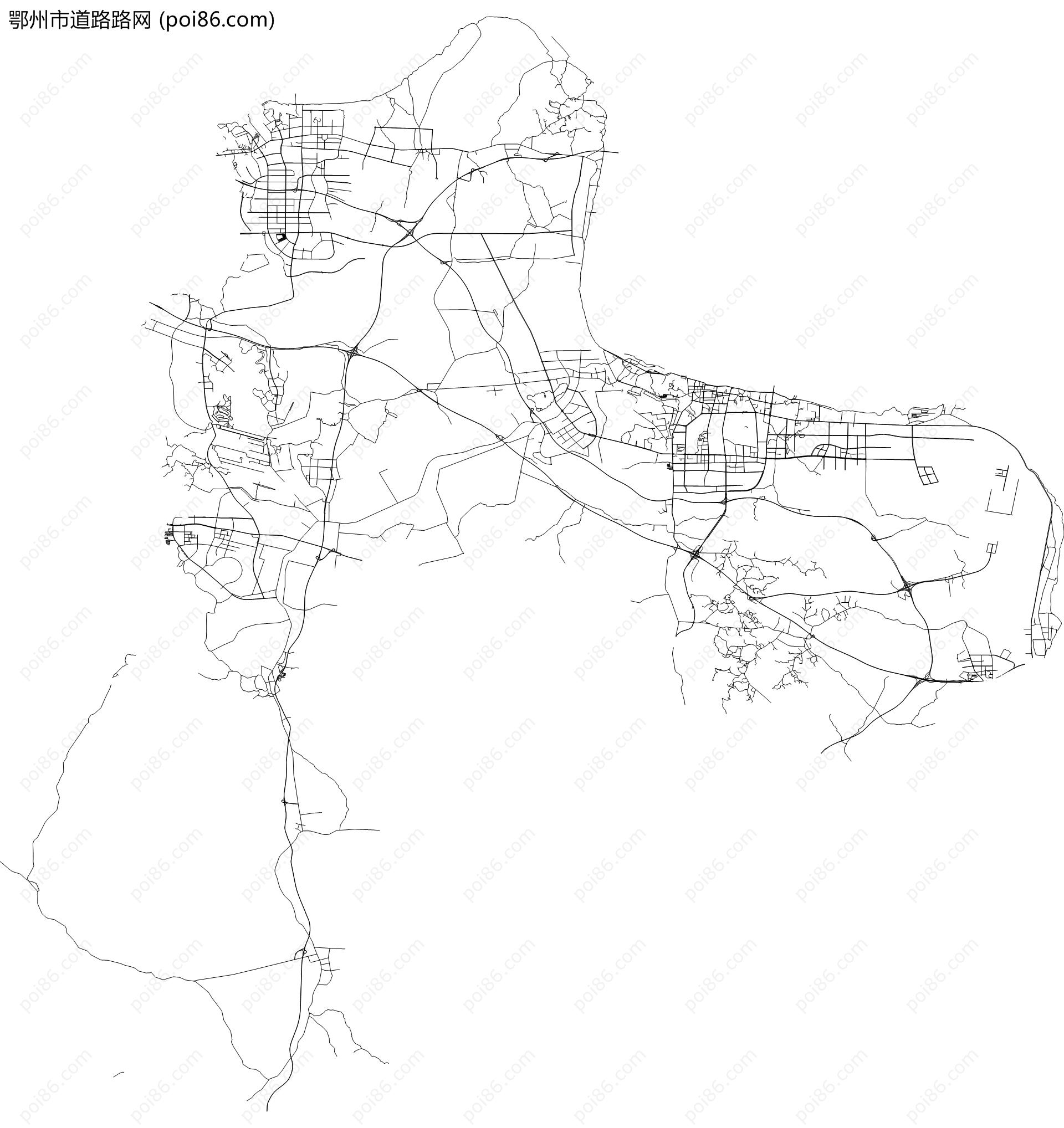 鄂州市道路路网地图