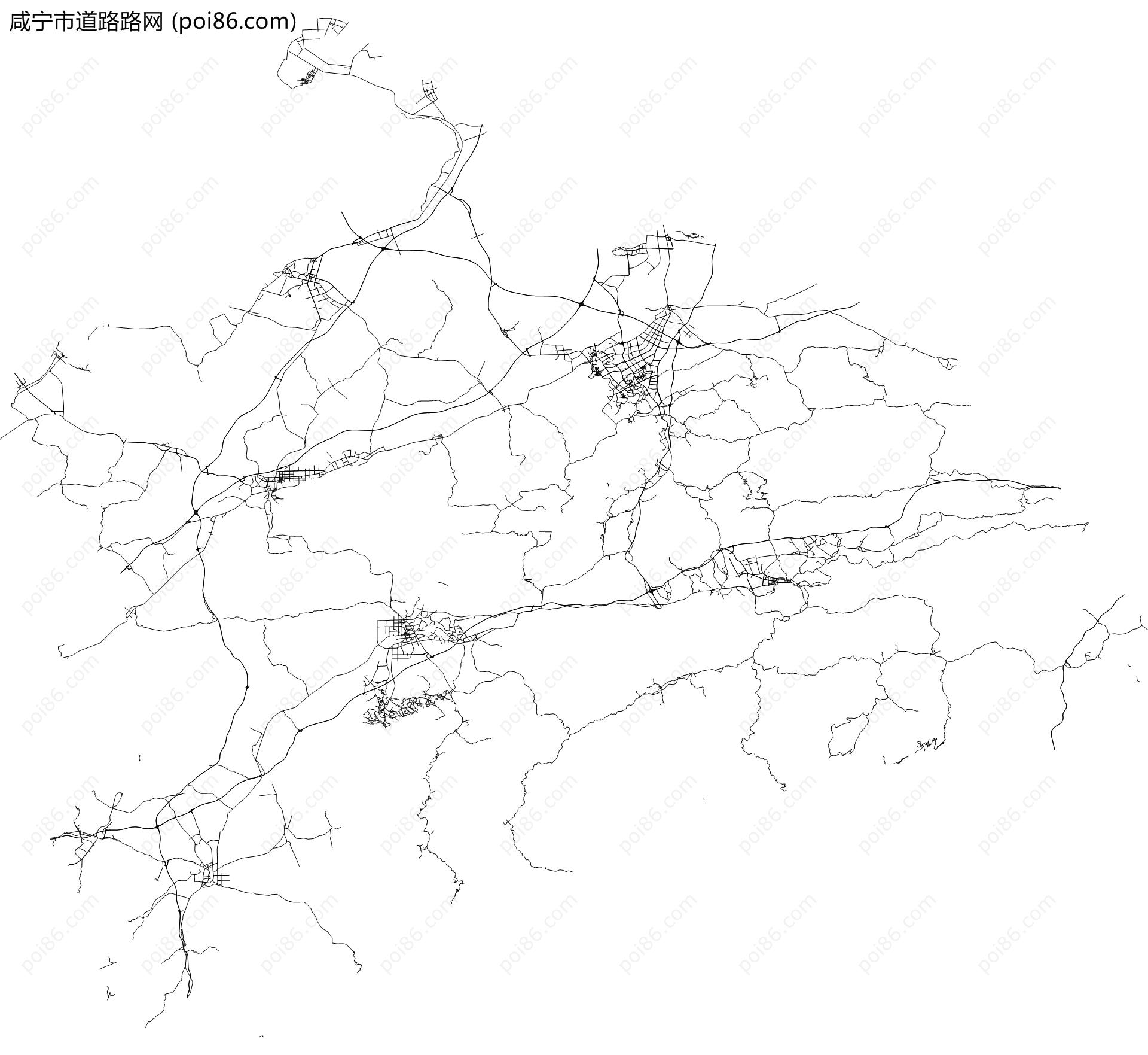 咸宁市道路路网地图