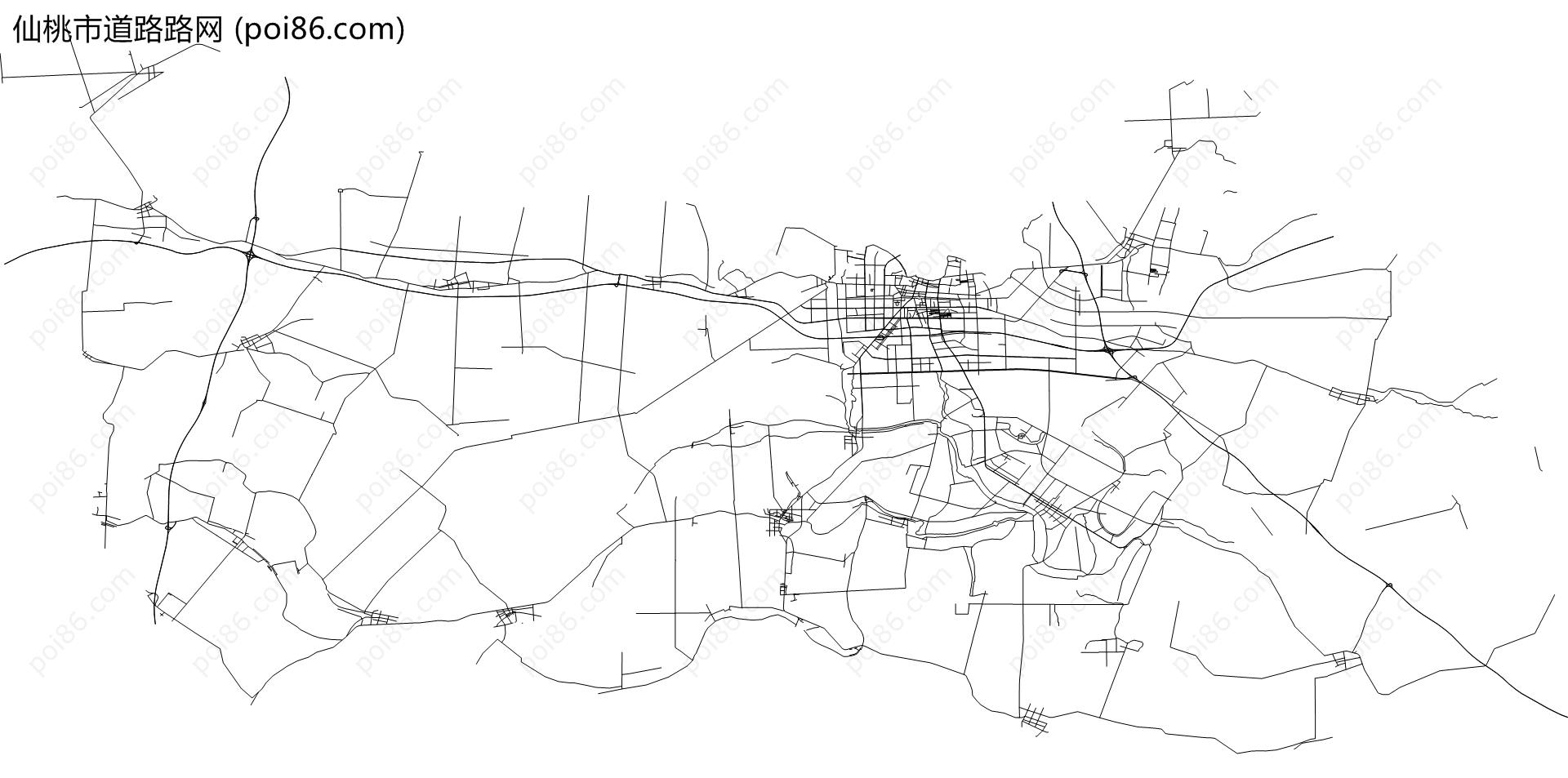 仙桃市道路路网地图