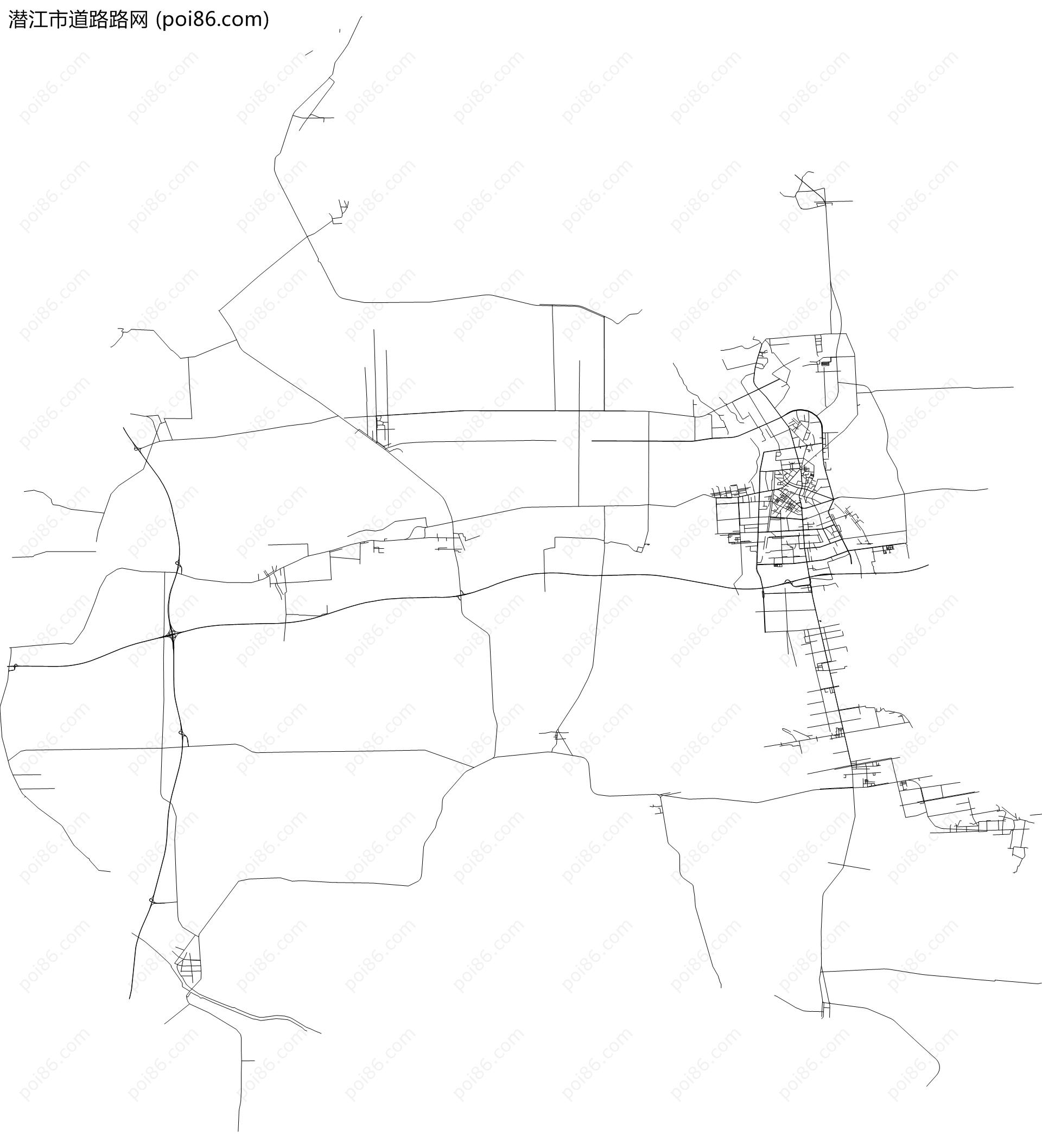 潜江市道路路网地图
