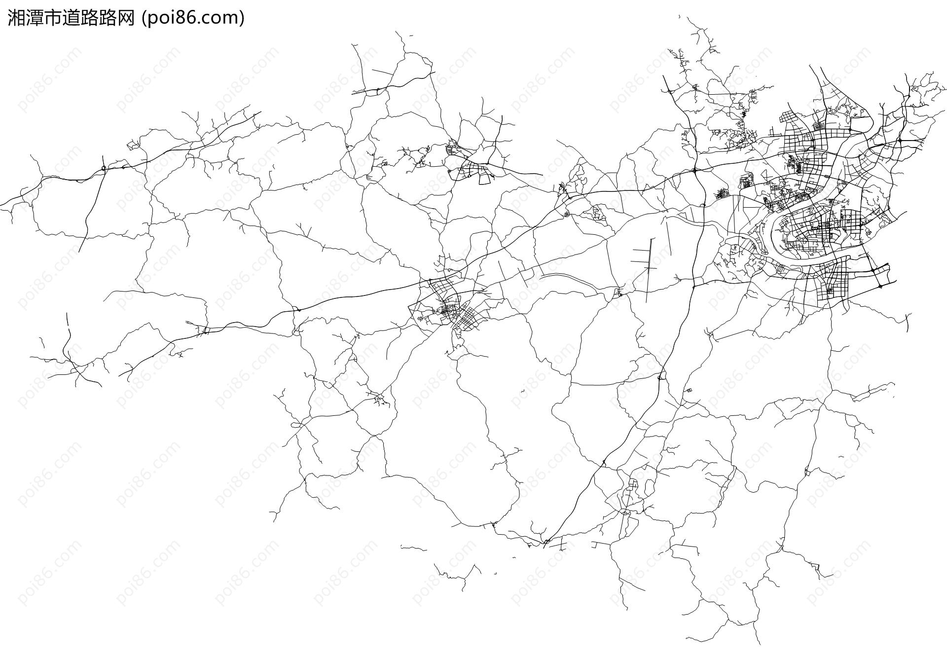 湘潭市道路路网地图