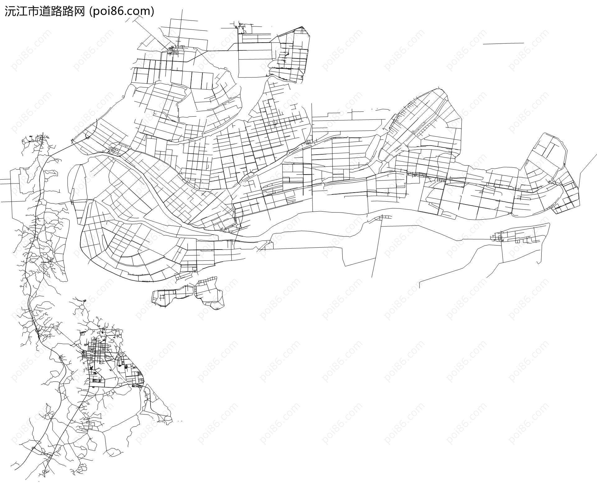 沅江市道路路网地图