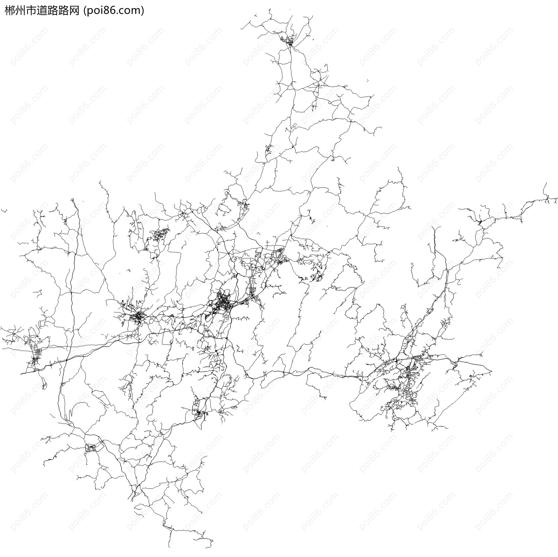郴州市道路路网地图