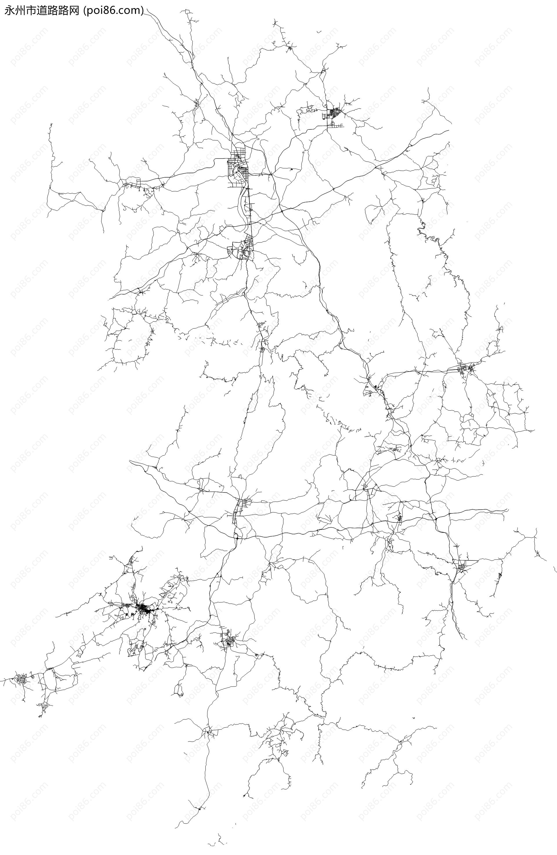 永州市道路路网地图