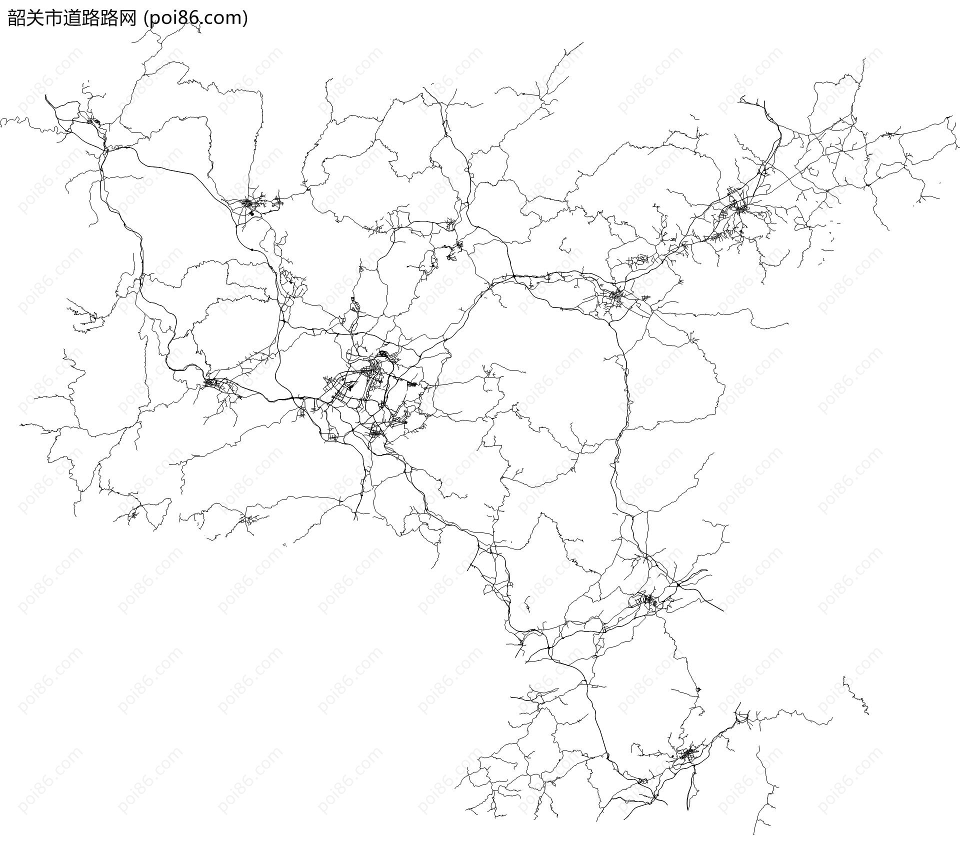 韶关市道路路网地图