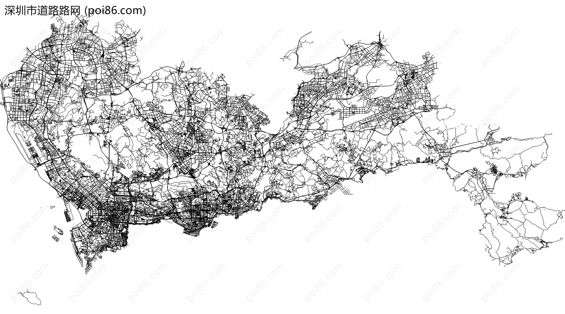 深圳市道路路网地图
