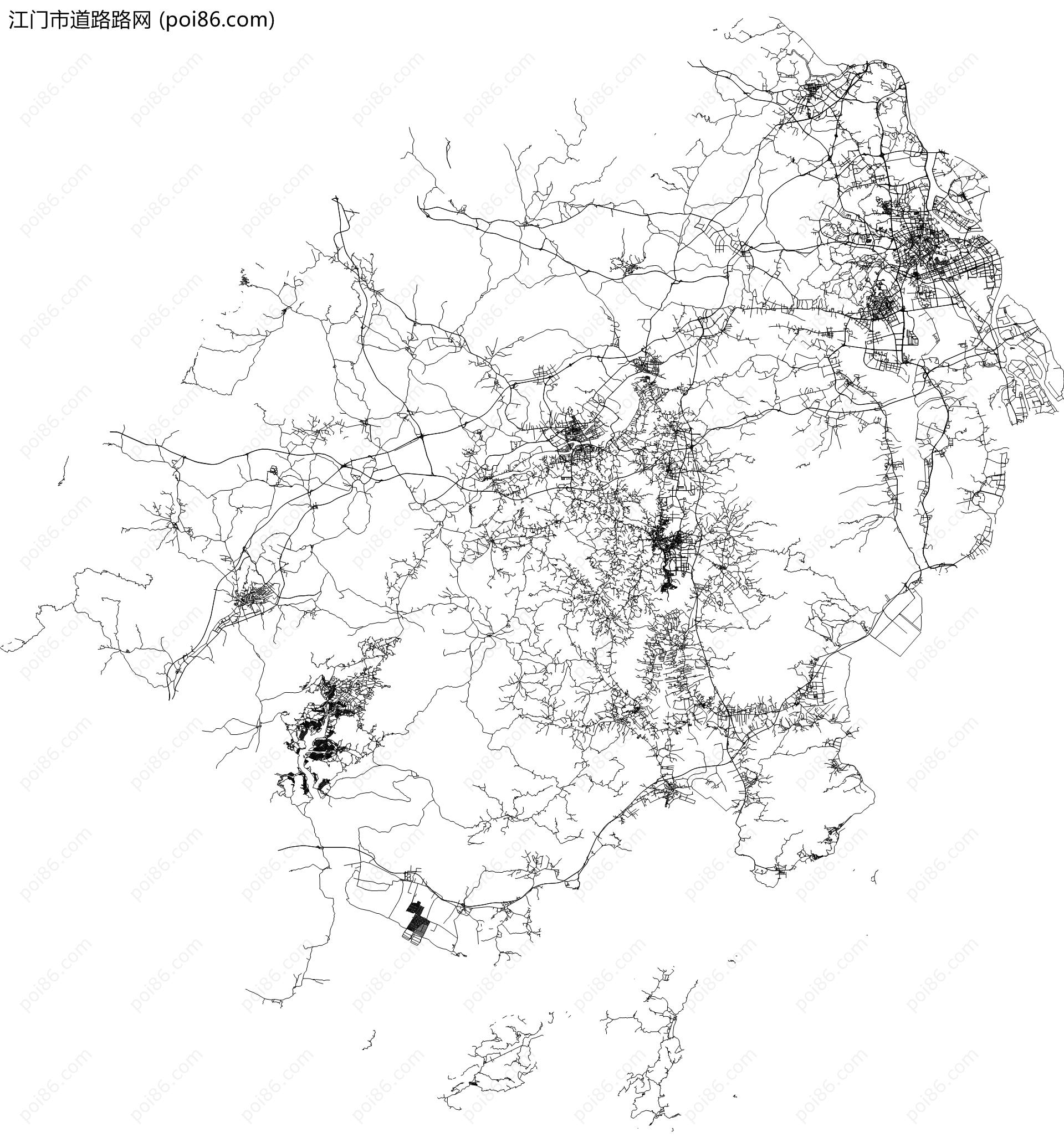 江门市道路路网地图