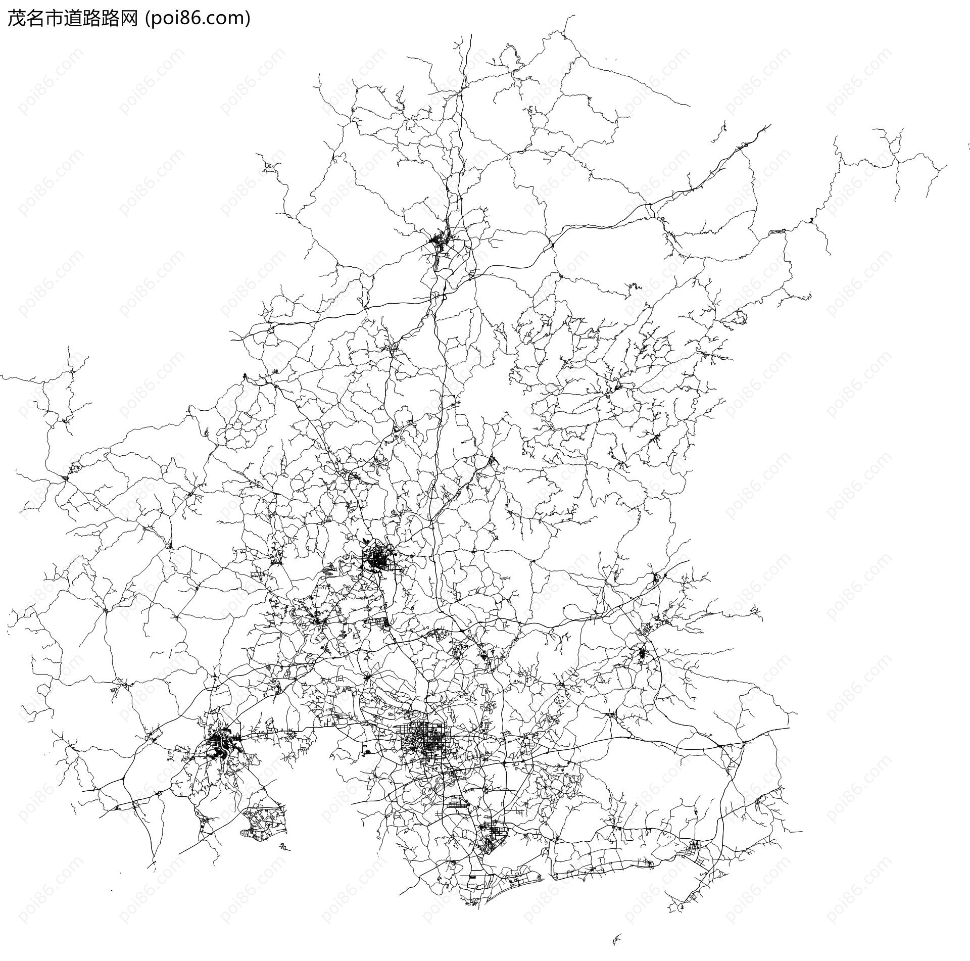 茂名市道路路网地图