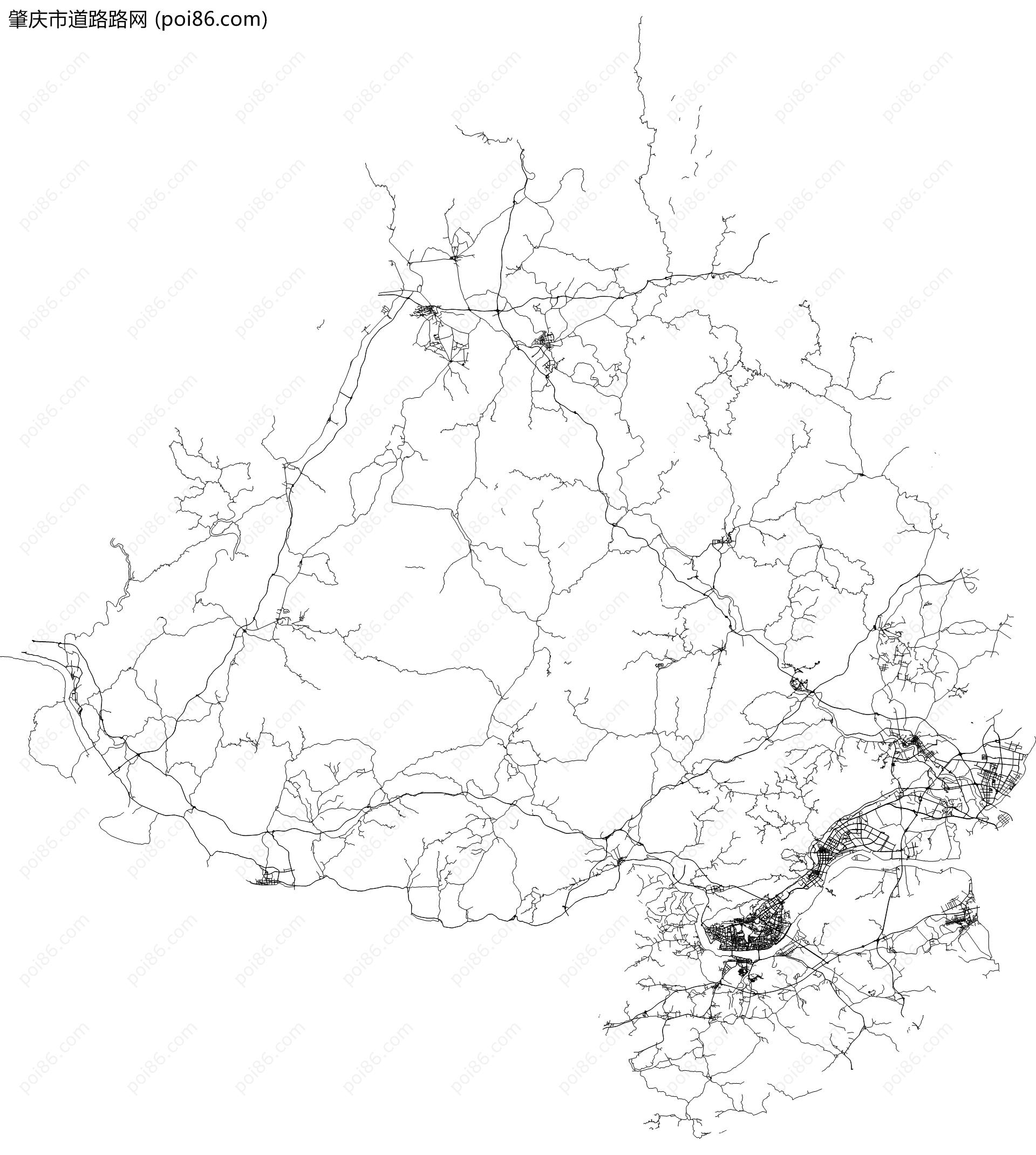 肇庆市道路路网地图