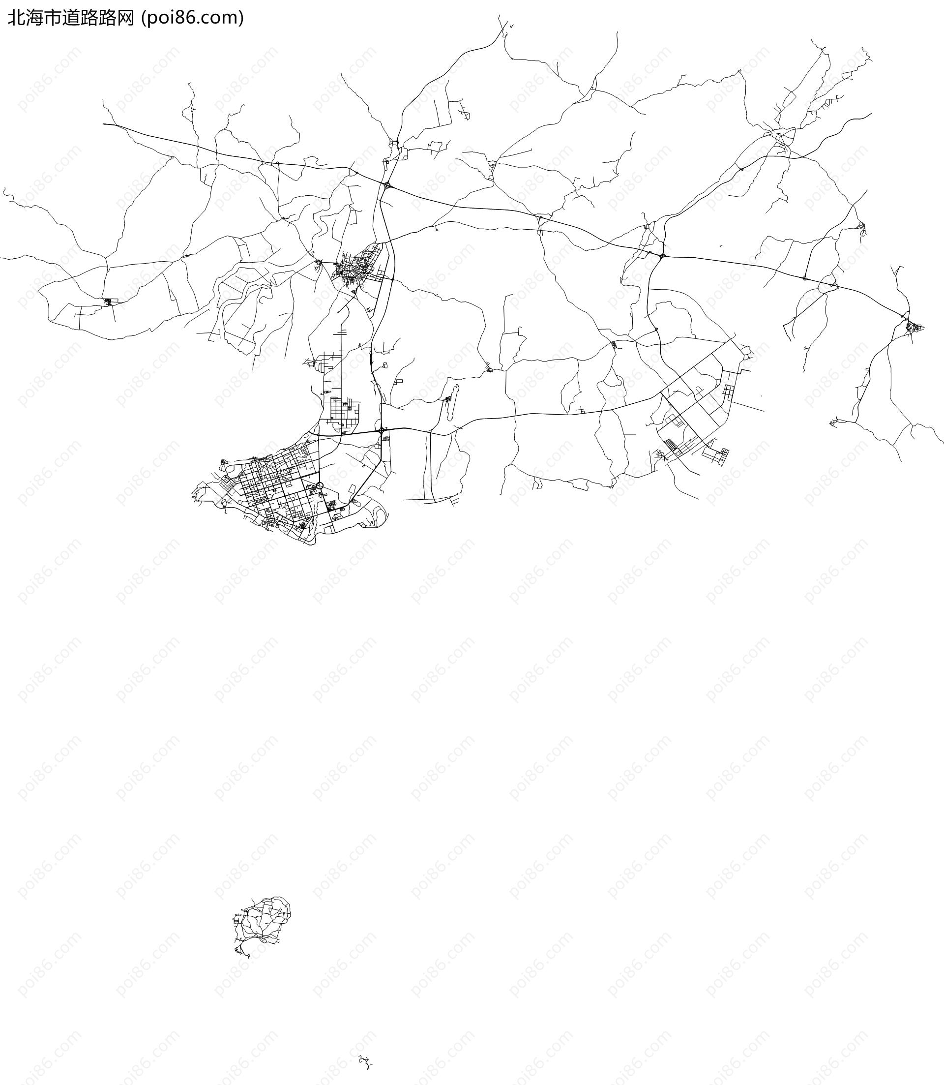 北海市道路路网地图