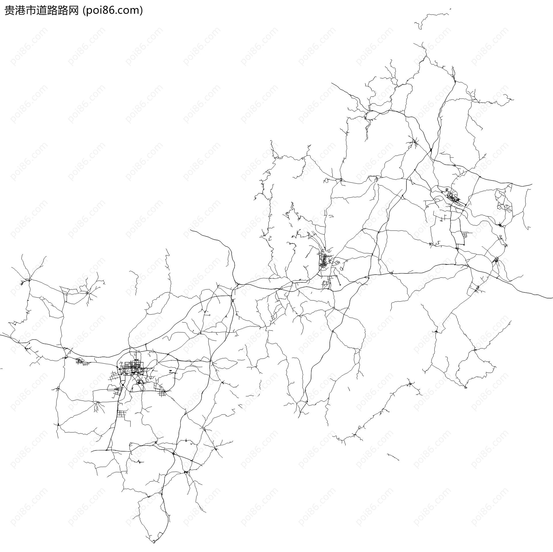 贵港市道路路网地图