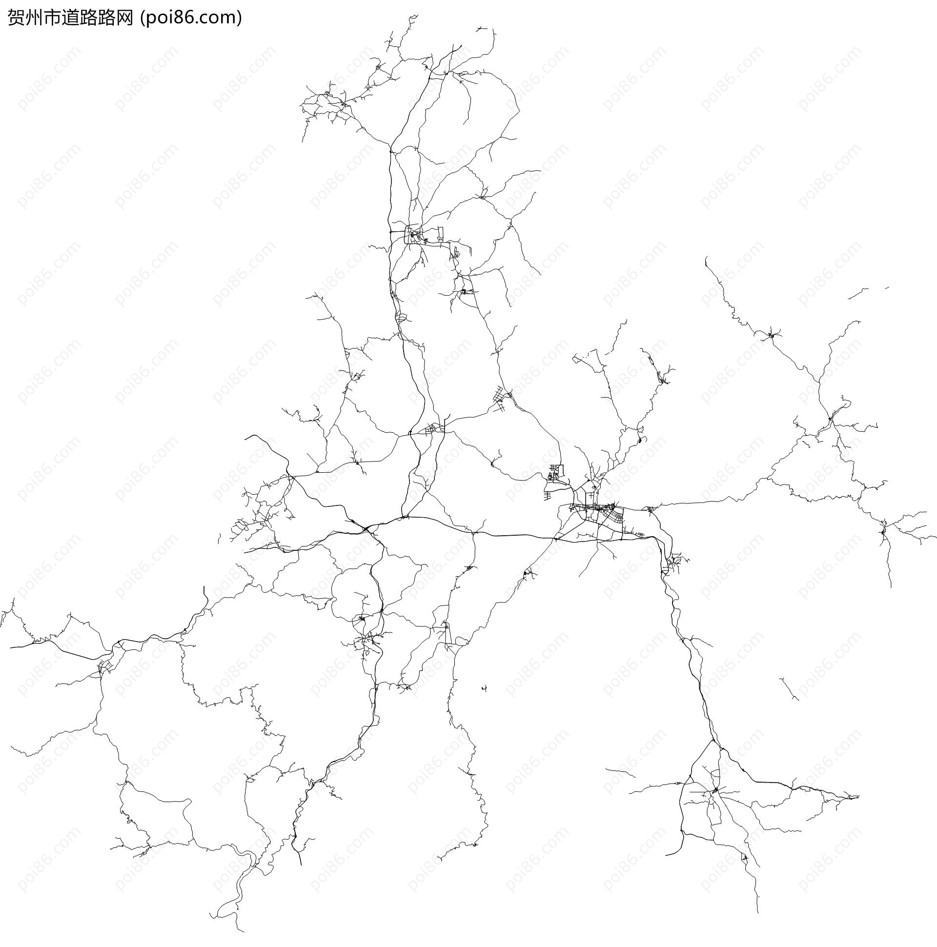 贺州市道路路网地图
