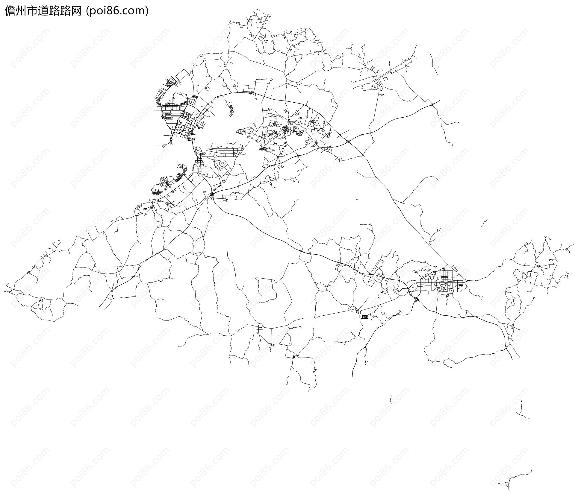 儋州市道路路网地图