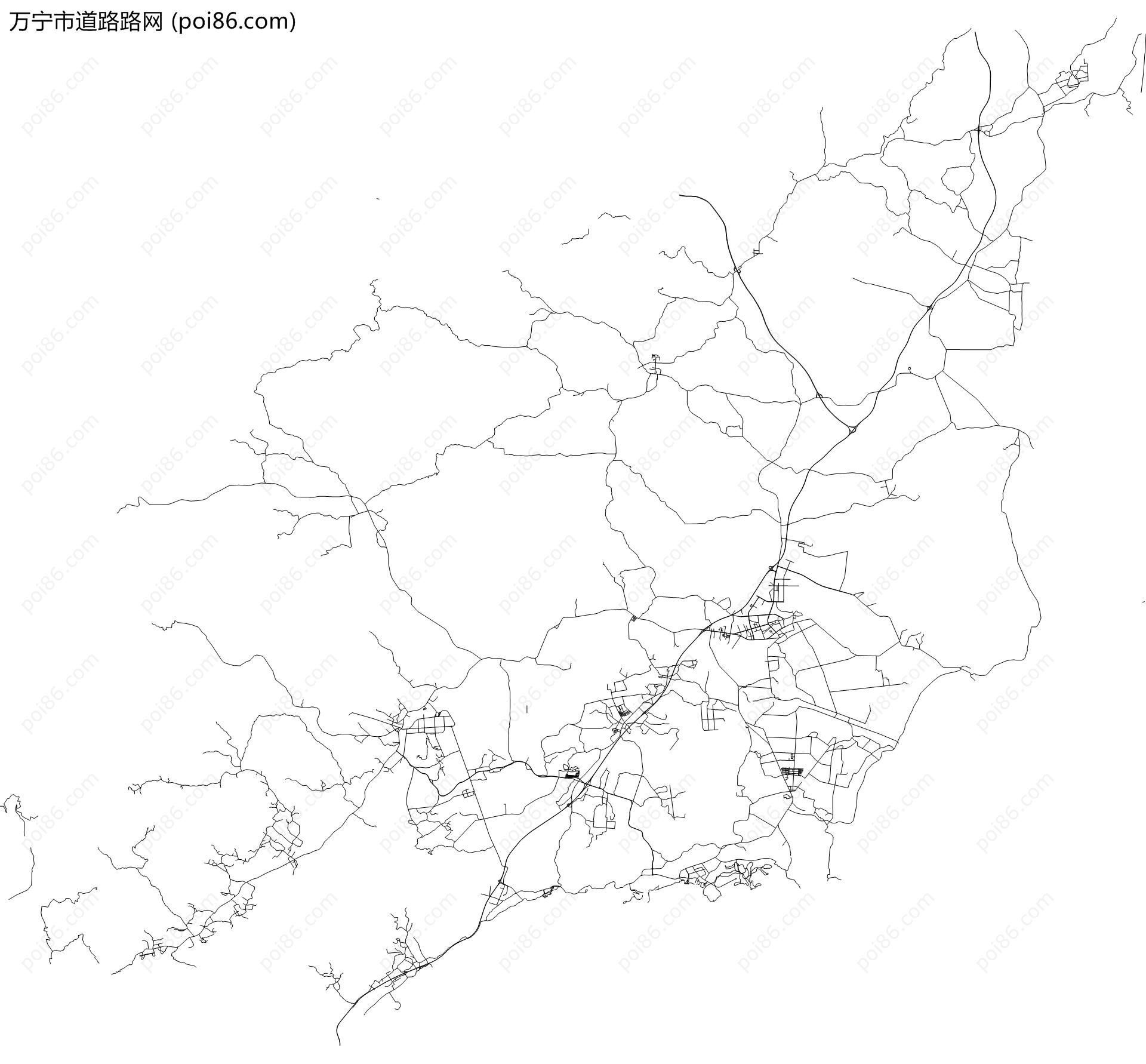 万宁市道路路网地图