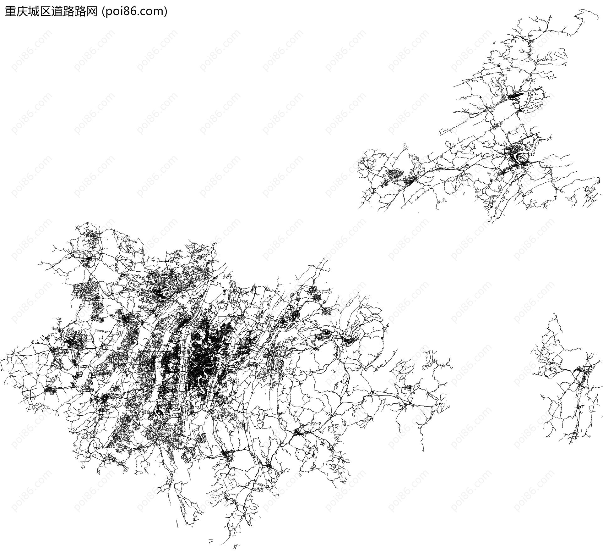 重庆城区道路路网地图