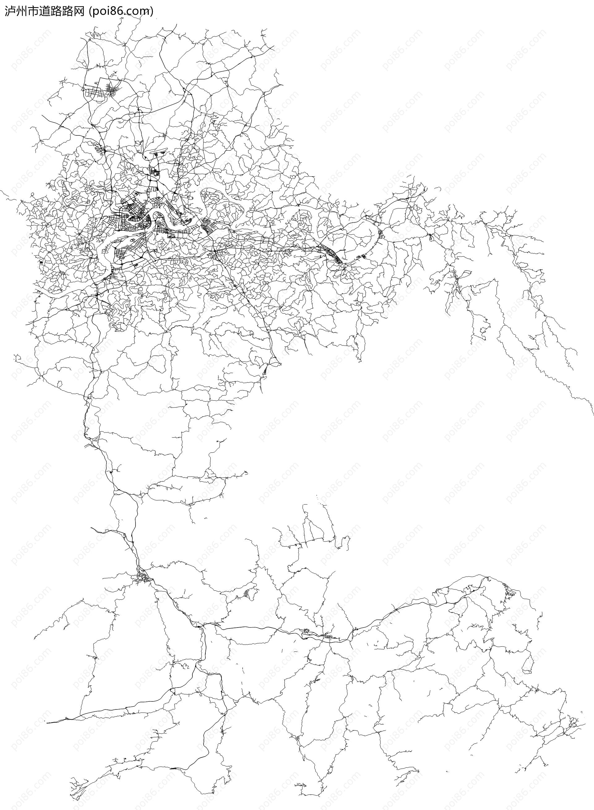 泸州市道路路网地图