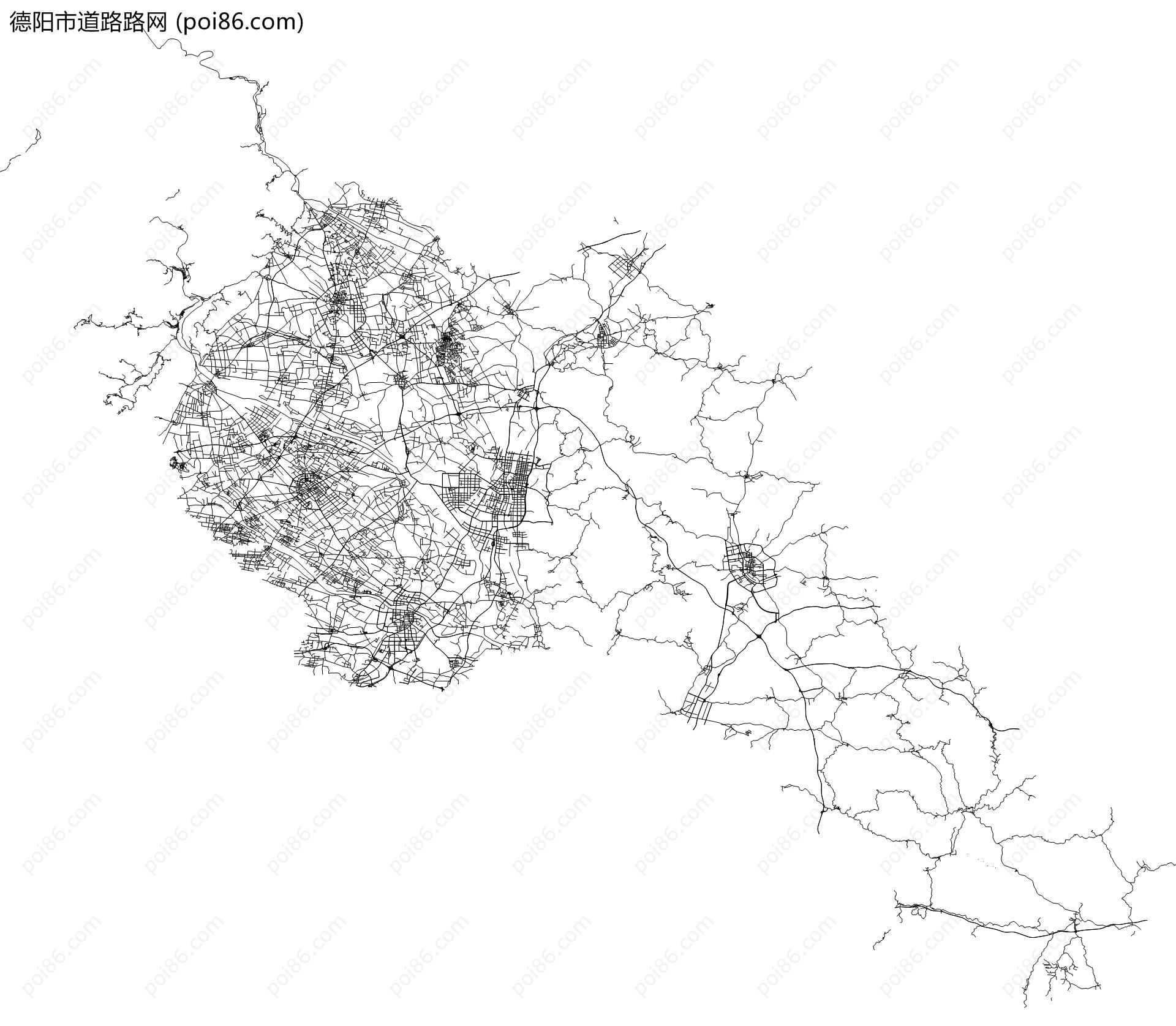 德阳市道路路网地图