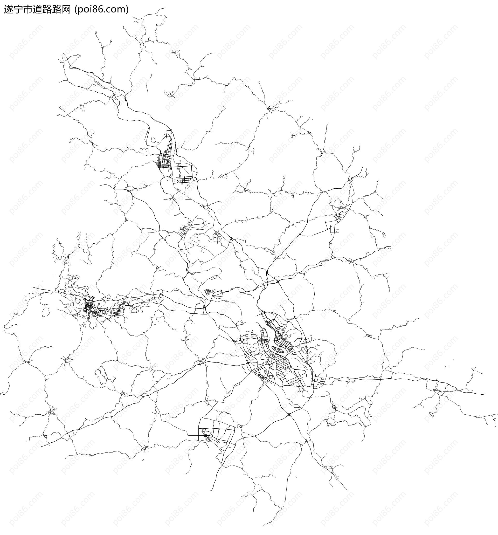 遂宁市道路路网地图