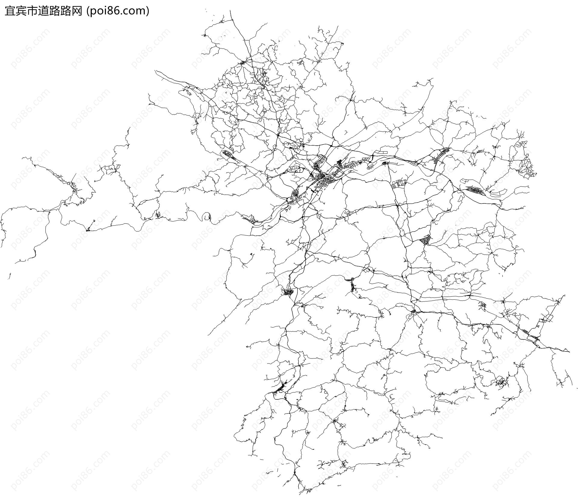 宜宾市道路路网地图