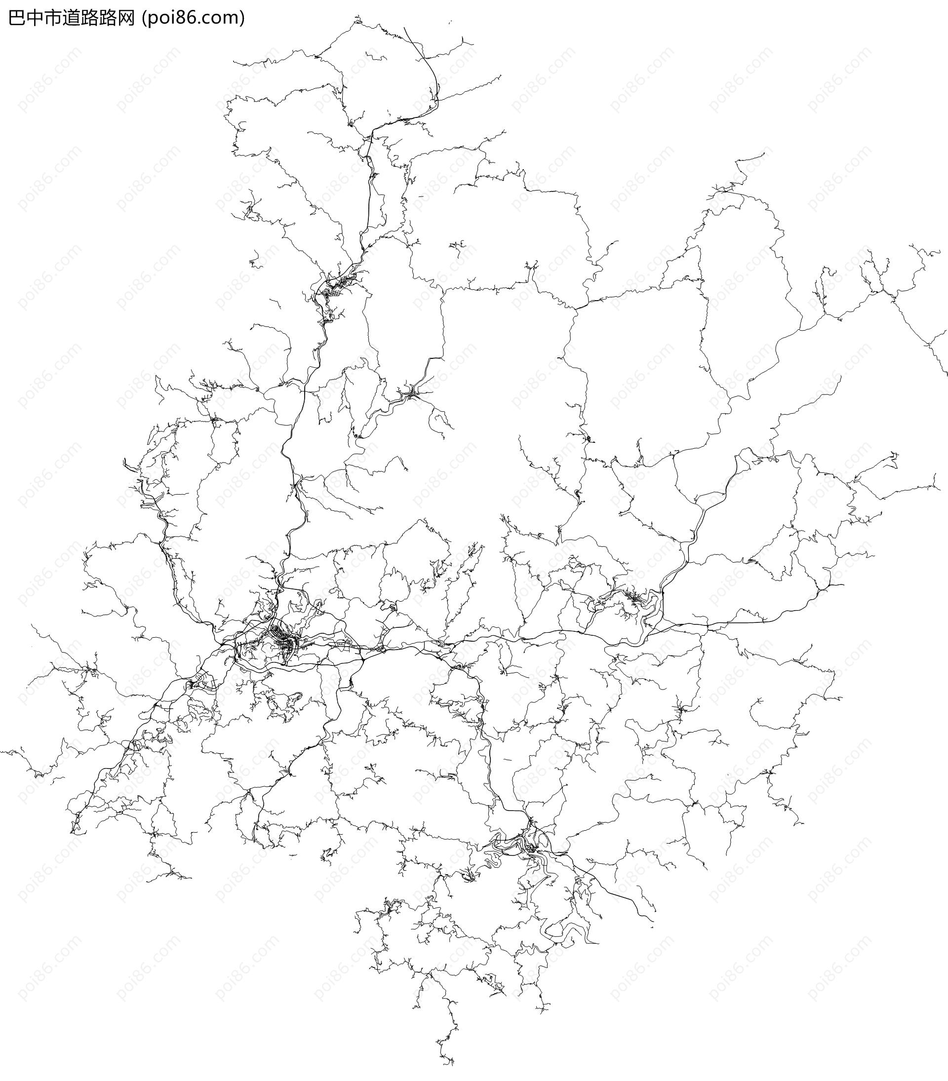 巴中市道路路网地图