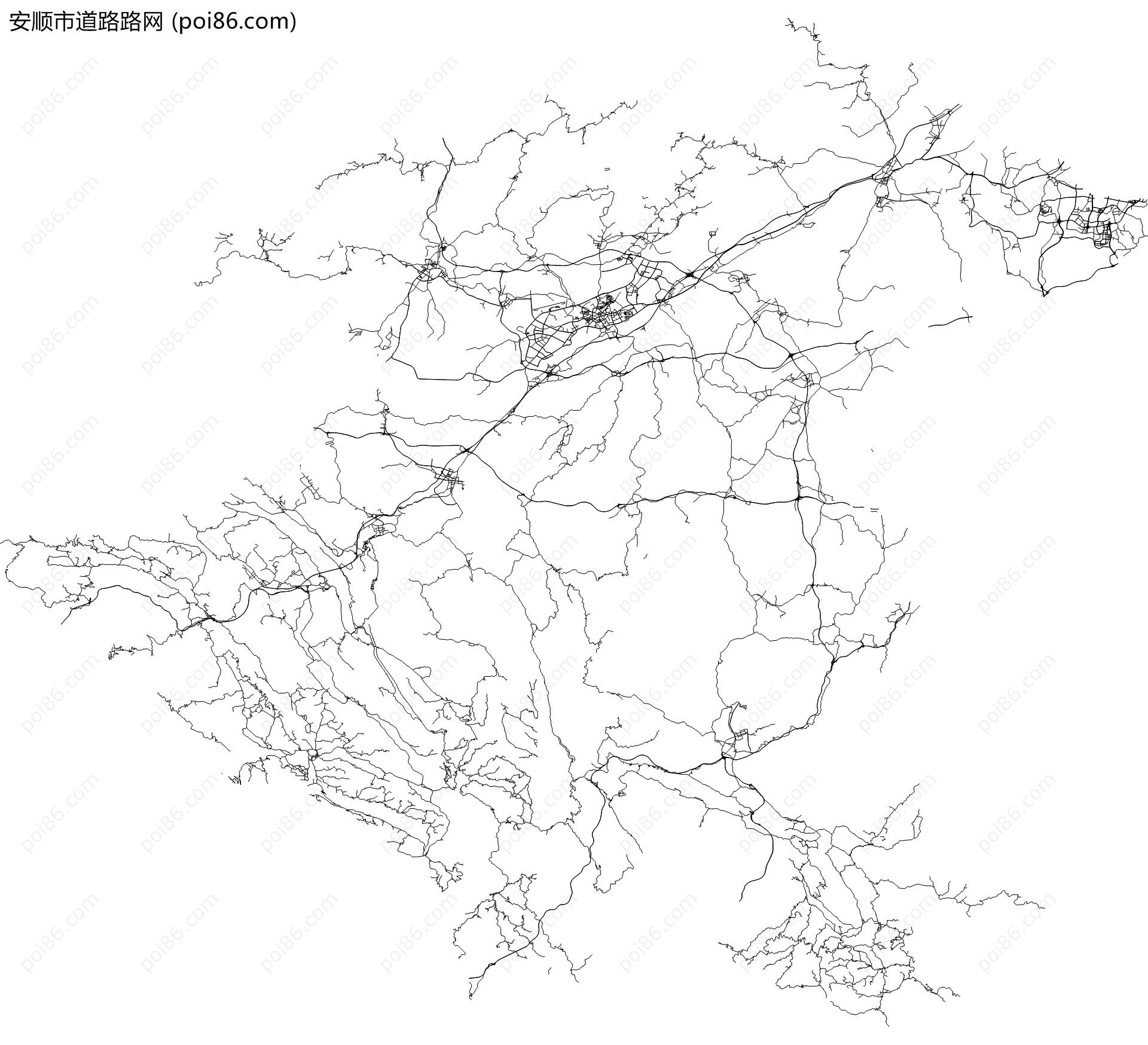安顺市道路路网地图