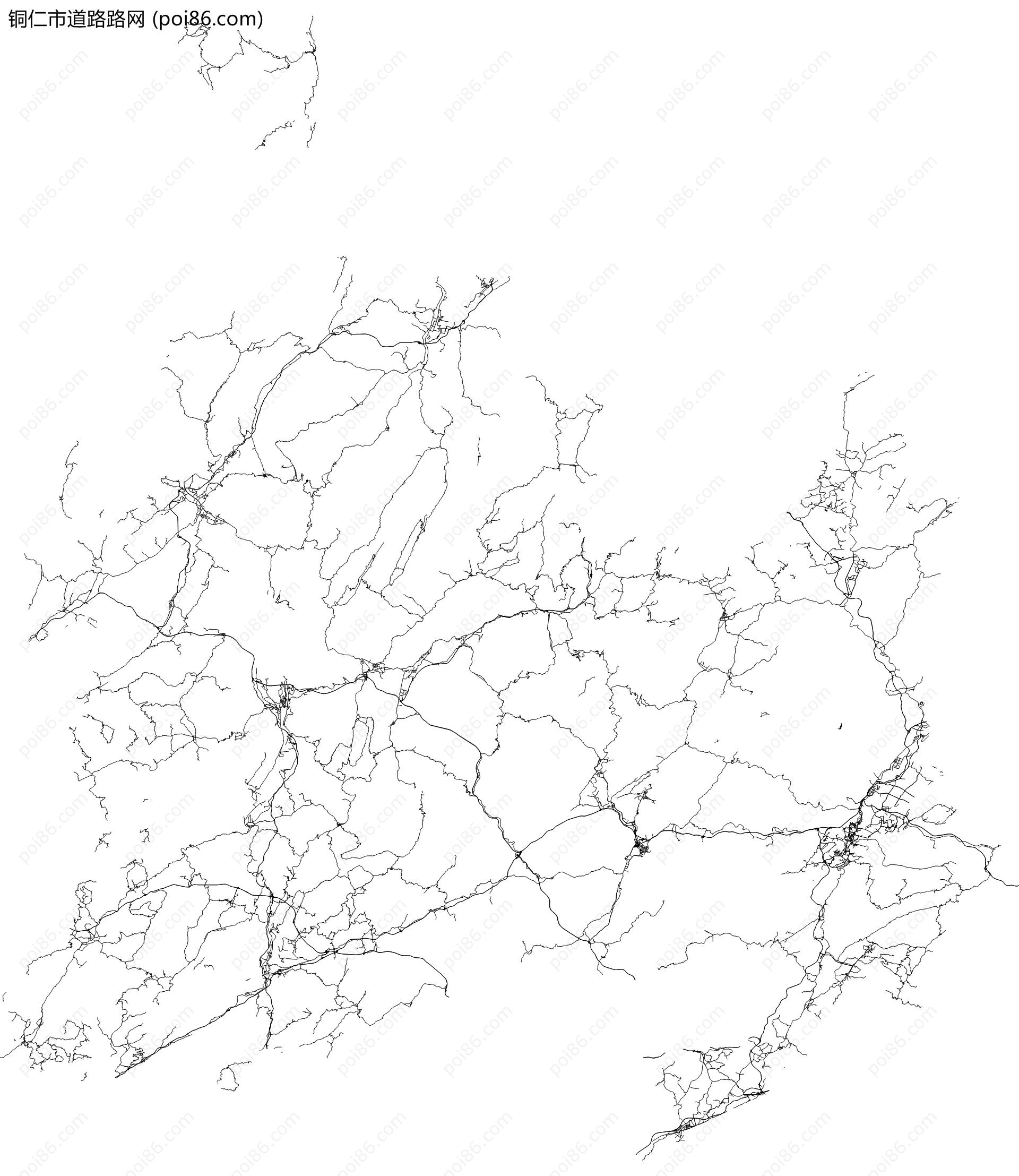 铜仁市道路路网地图