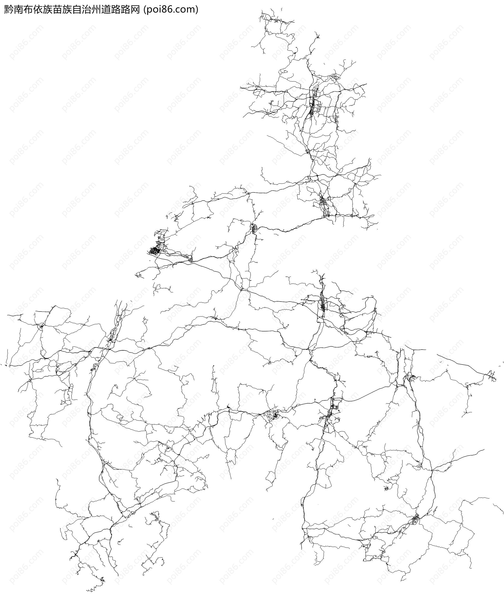 黔南布依族苗族自治州道路路网地图